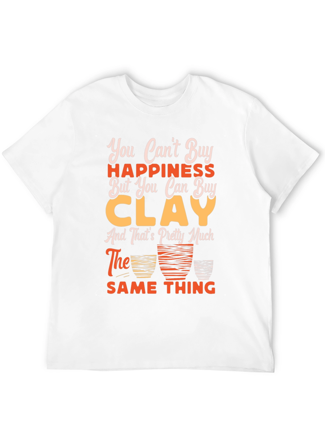 Black Funny Clay Pottery T-Shirt - Buy Clay = Happiness! view 12
