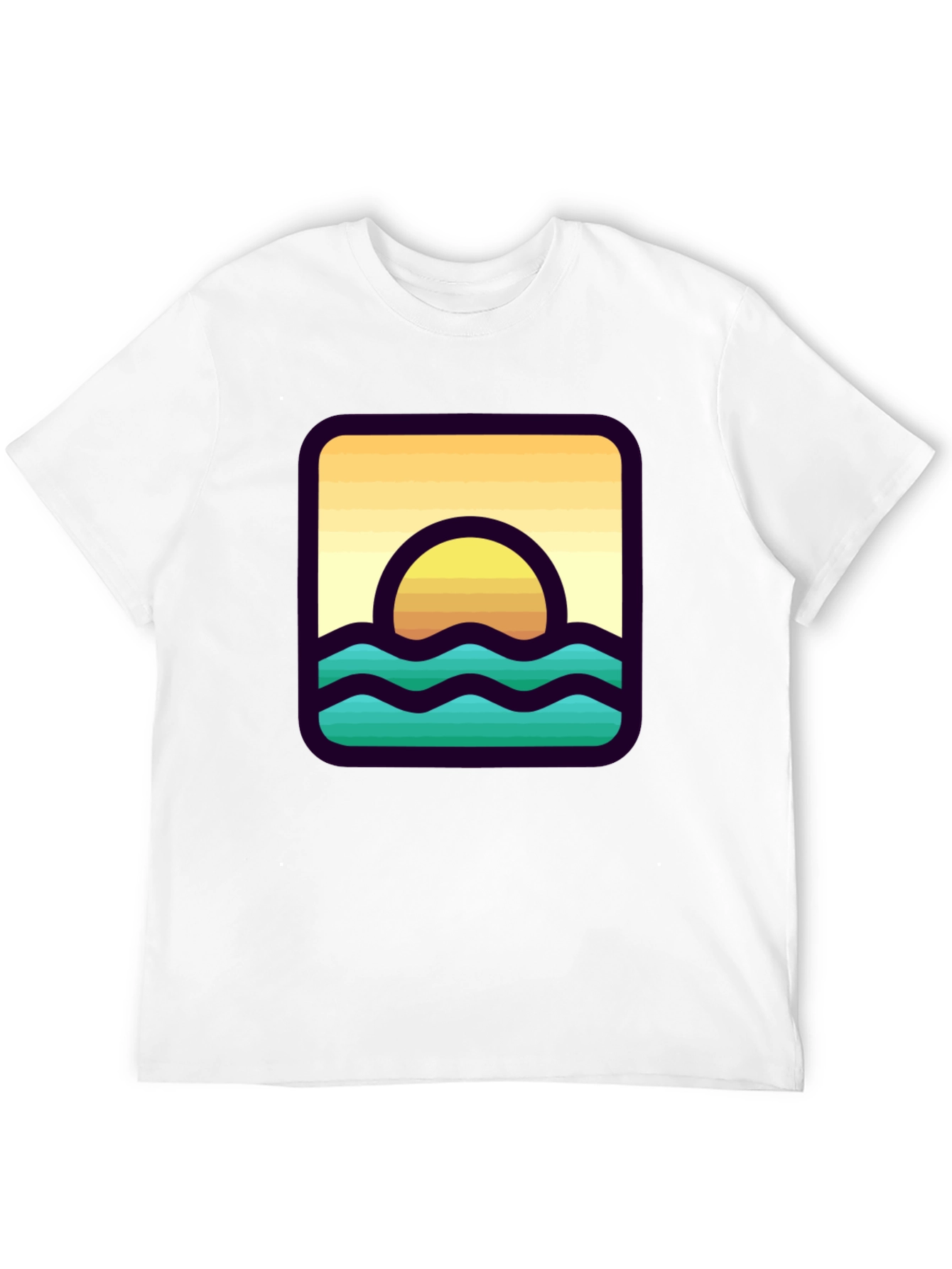 Black Sunset Waves Graphic T-Shirt view 12