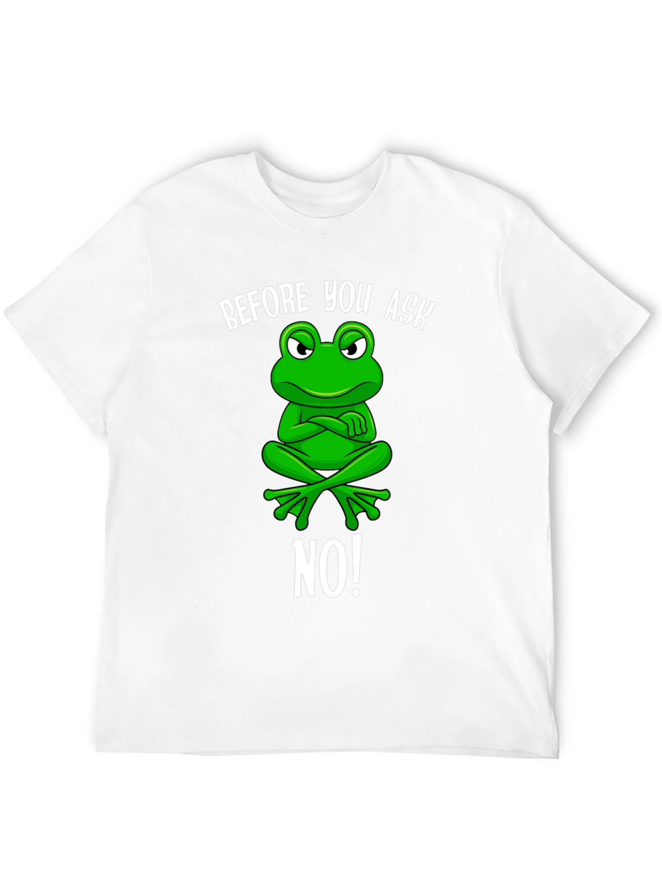Black Funny Frog T-Shirt - Before You Ask, No! view 12