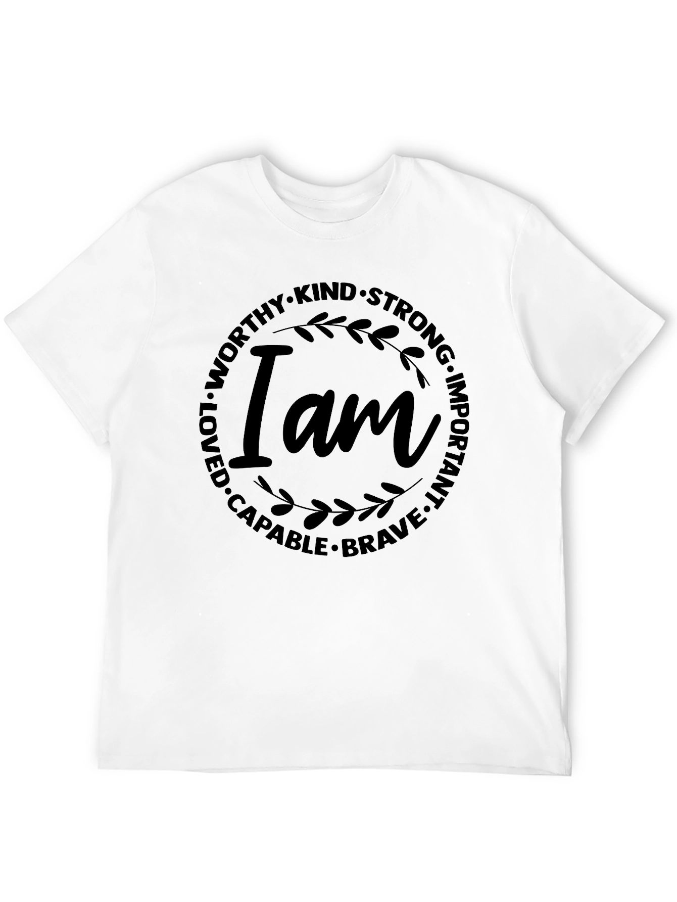Black Inspirational I Am T-Shirt - Black view 12