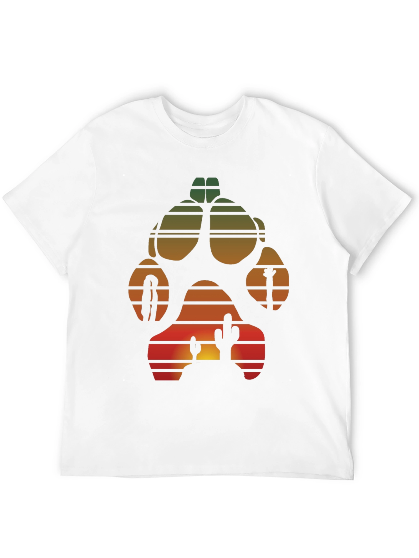 Black Desert Paw Print Graphic Tee - Stylish Unisex T-Shirt view 12