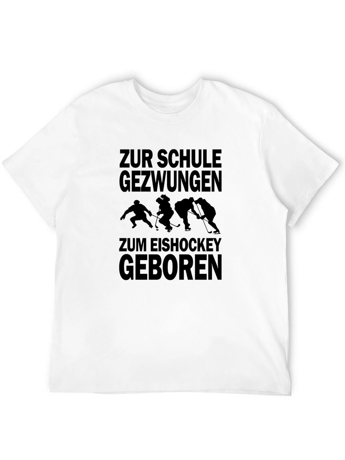 Black Ice Hockey Fan T-Shirt - German Text Design view 12