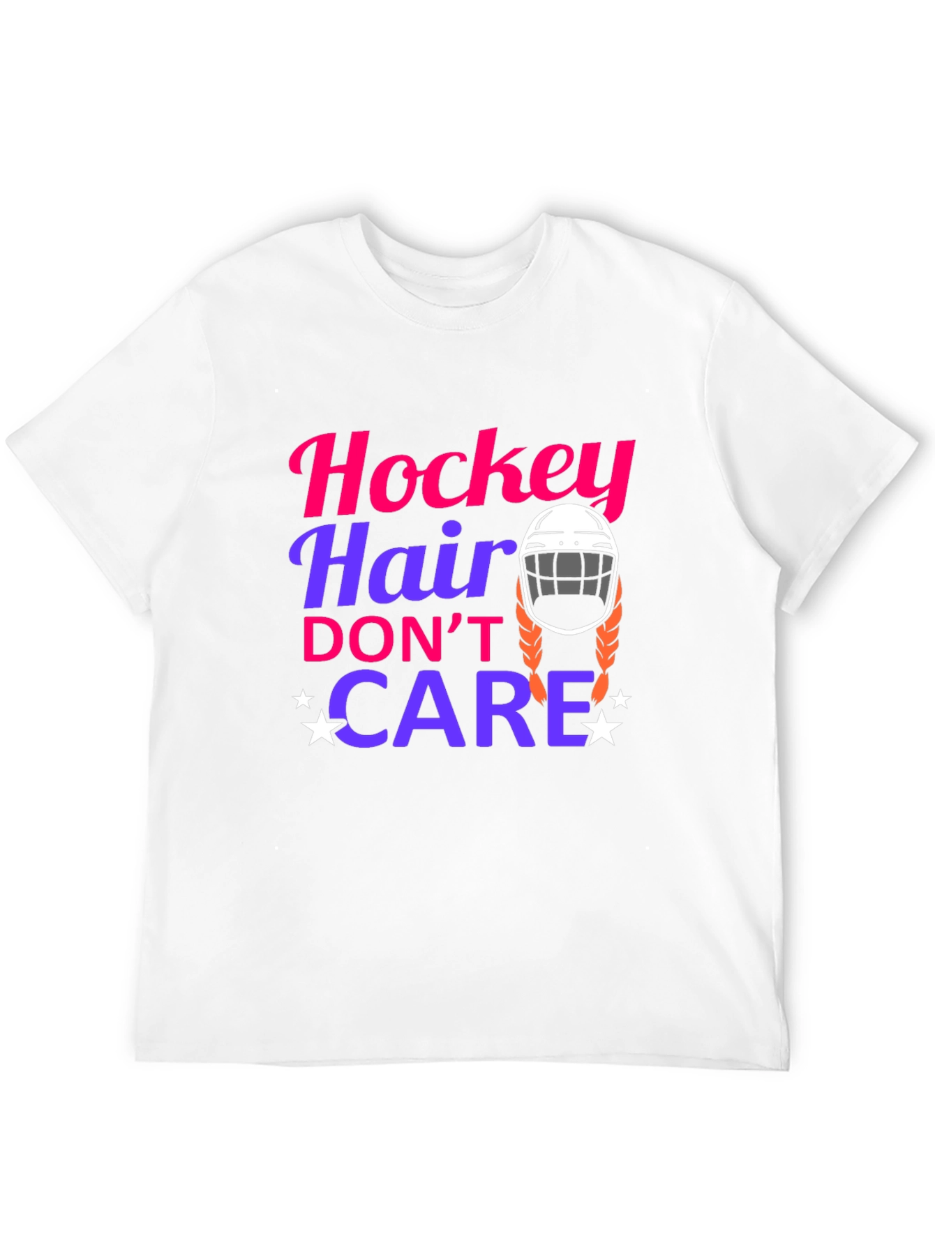 Black Hockey Hair Don't Care Graphic Tee view 12