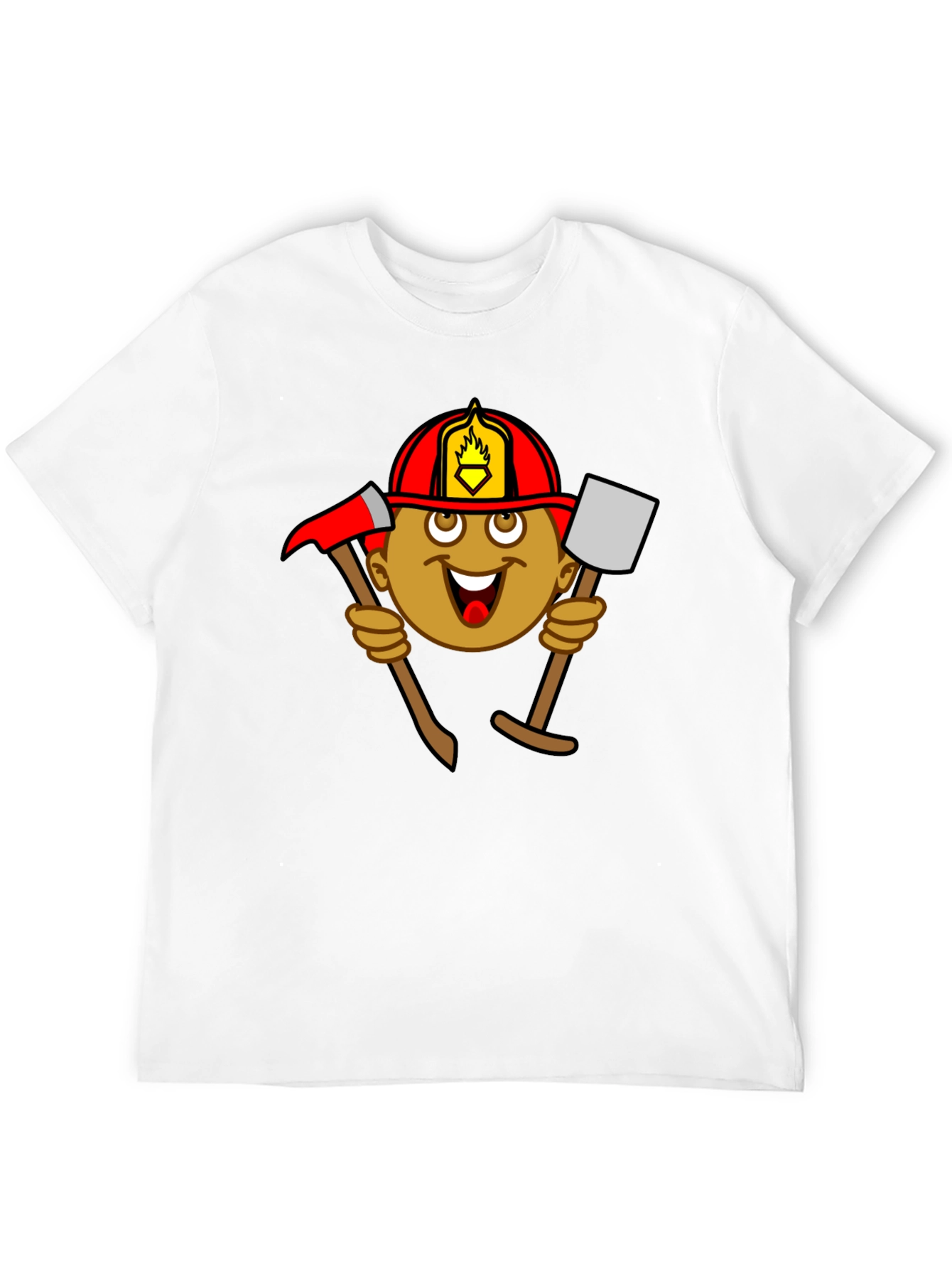 Black Firefighter Cartoon Graphic Tee - Black view 12