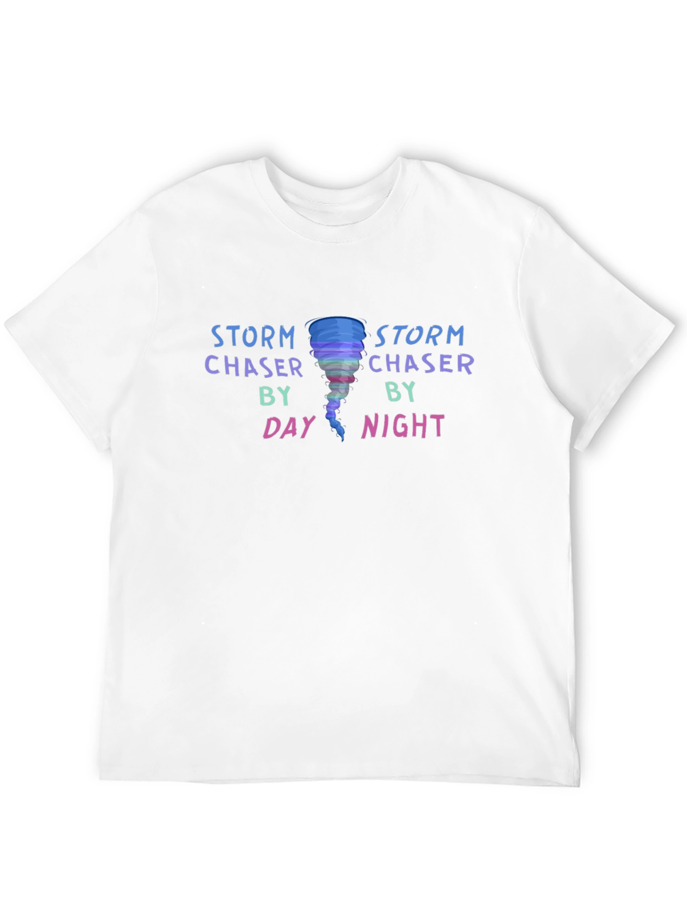 Black Storm Chaser T-Shirt: Day & Night Tornado Design view 12