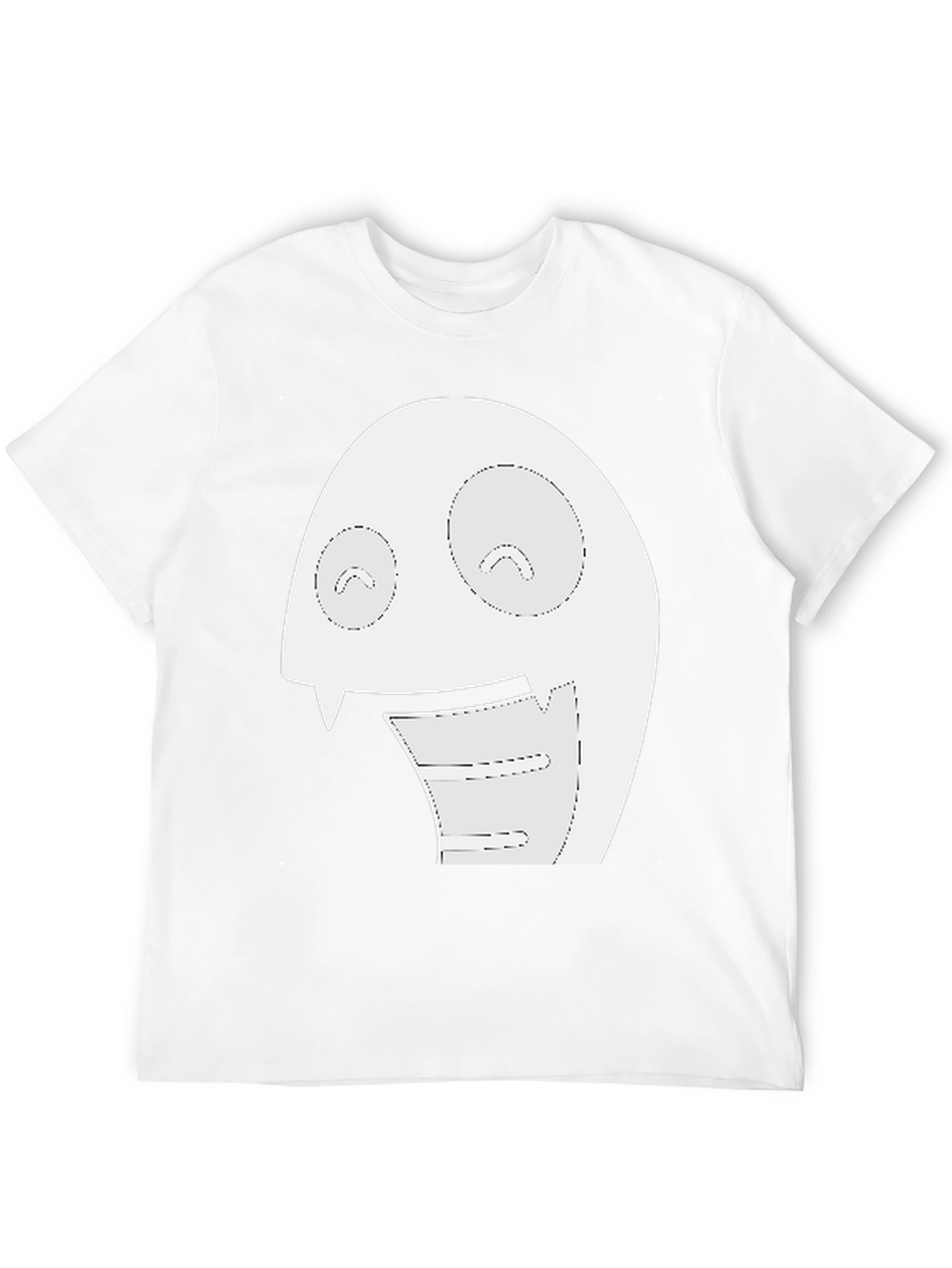 Black Fun Cartoon Face Graphic Tee - Black Cotton T-Shirt view 12