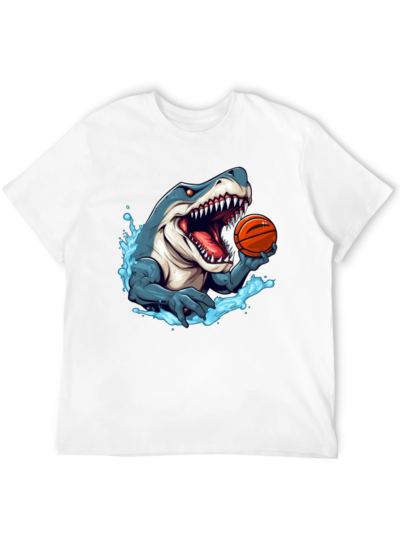 Black Shark Basketball T-Shirt - Men's Graphic Tee view 12