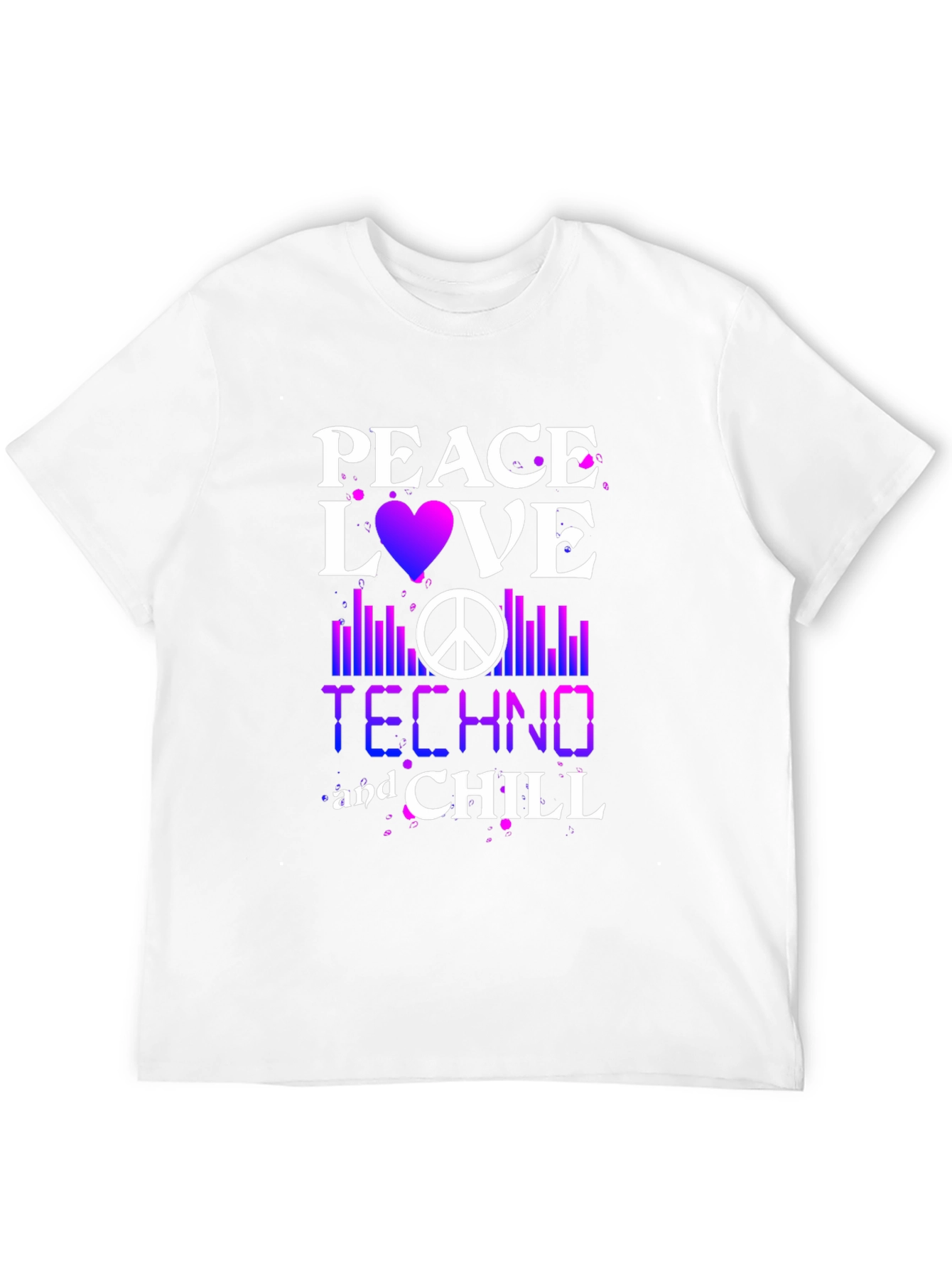 Black Peace Love Techno Chill T-Shirt view 12