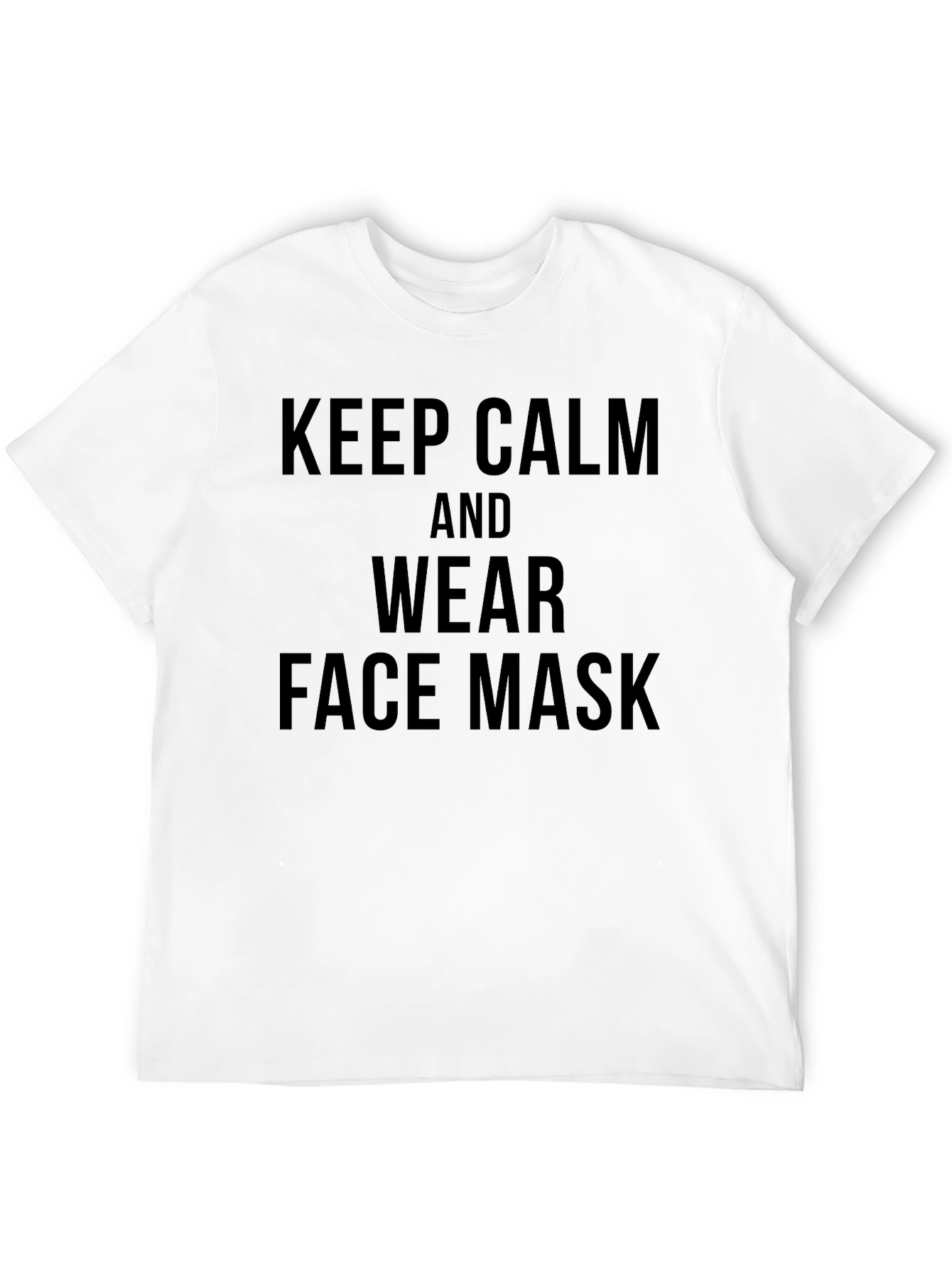 Black Keep Calm Face Mask Tee - Black view 12