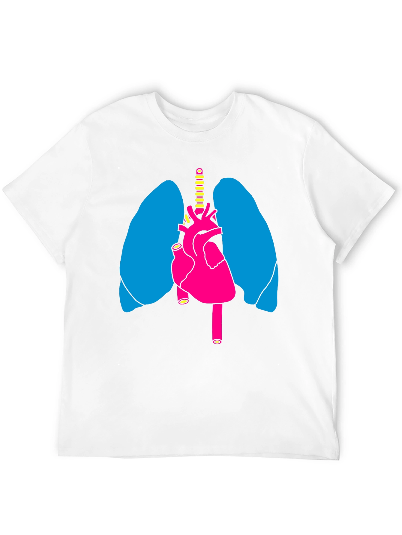 Black Anatomy Heart Lungs Graphic Tee - Black Unisex Shirt view 12