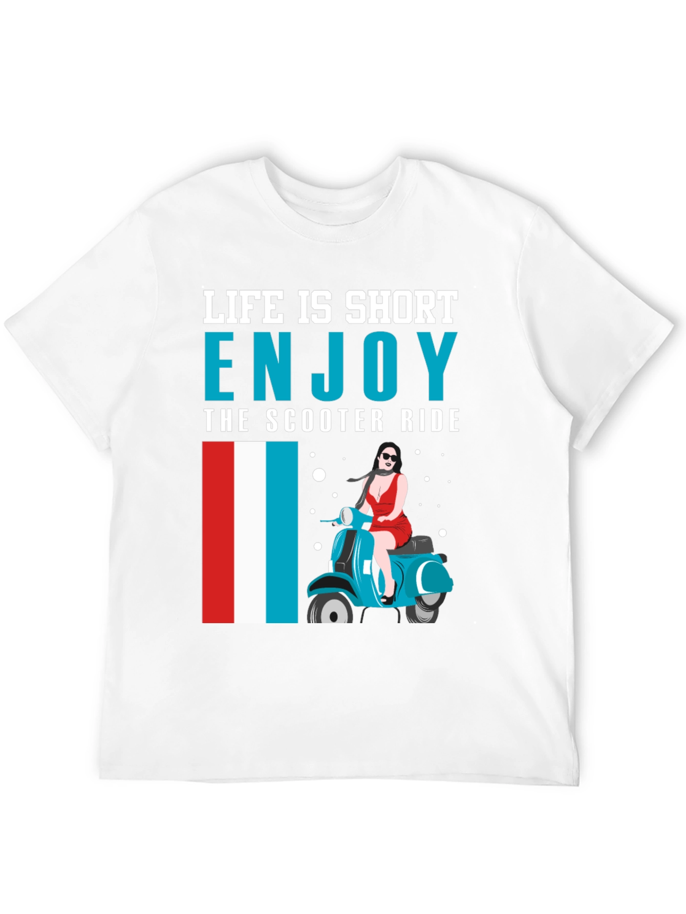 Black Life is Short Enjoy the Scooter Ride Graphic Tee view 12