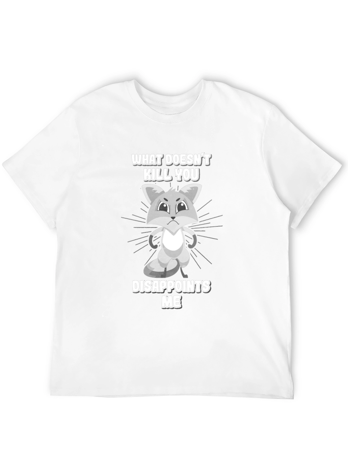 Black Funny Disappointed Fox Graphic T-Shirt view 12