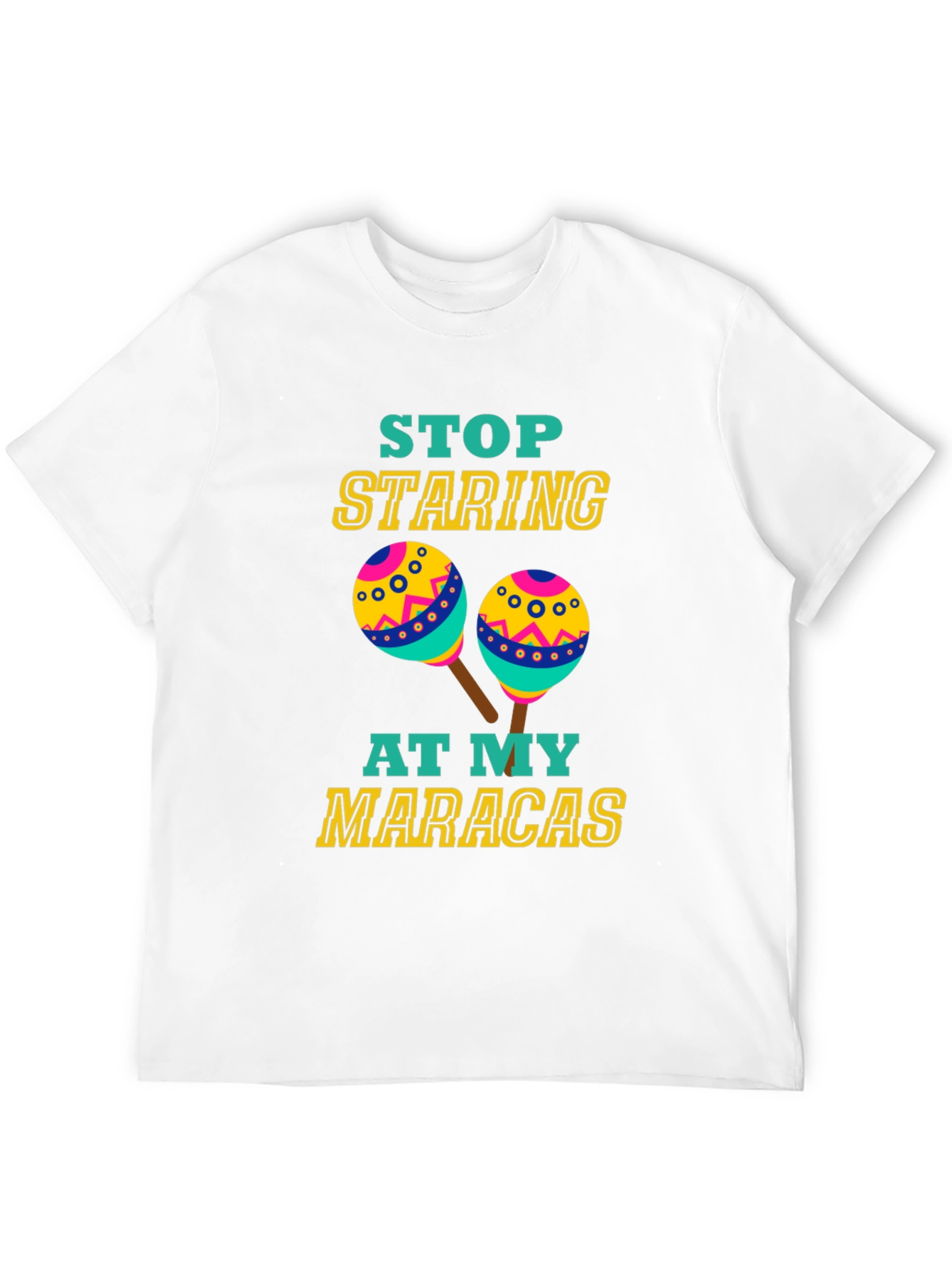 Black Funny Maracas T-Shirt - Stop Staring Graphic Tee view 12