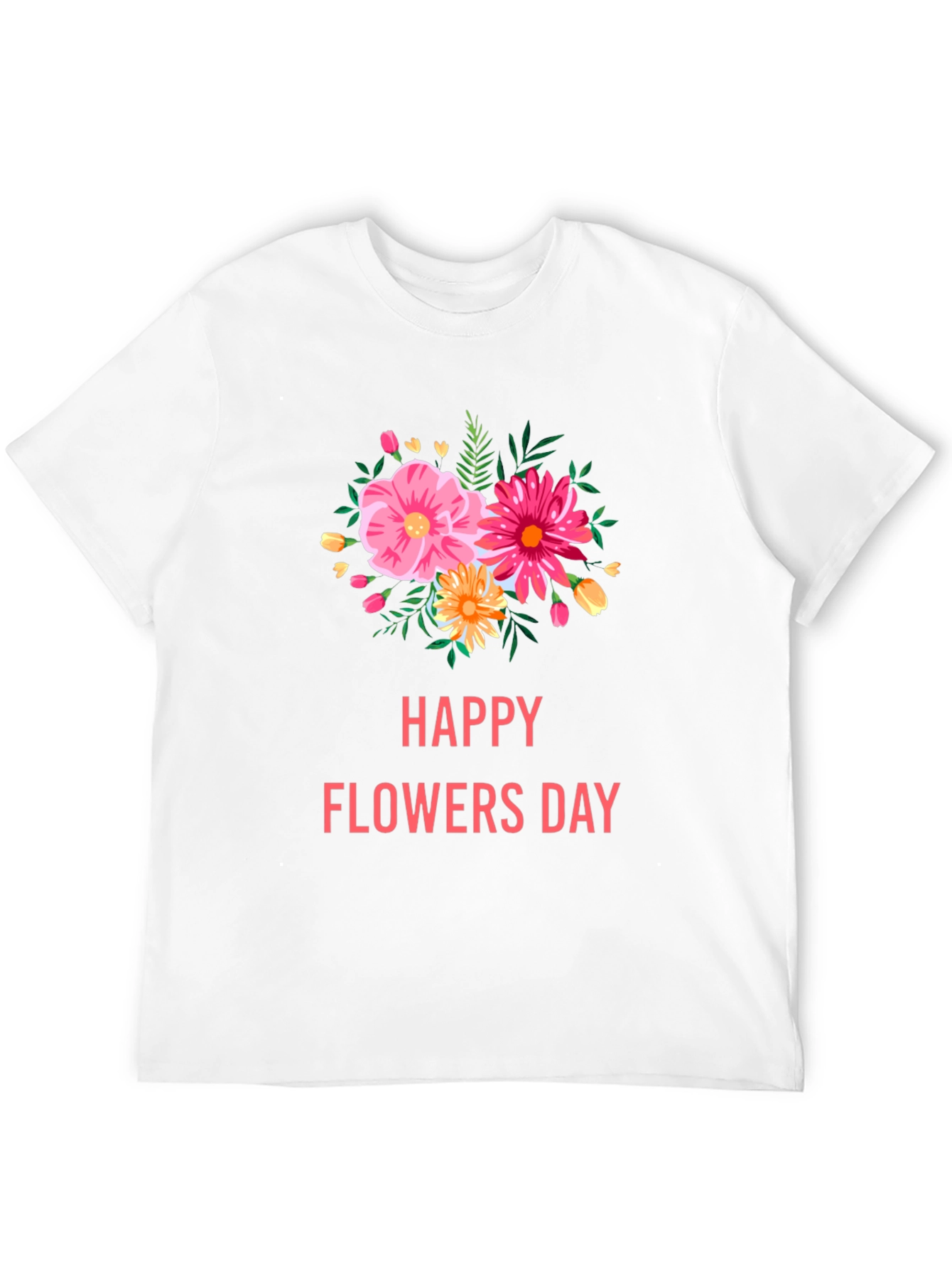 Black Floral Graphic Black T-Shirt - Happy Flowers Day view 12