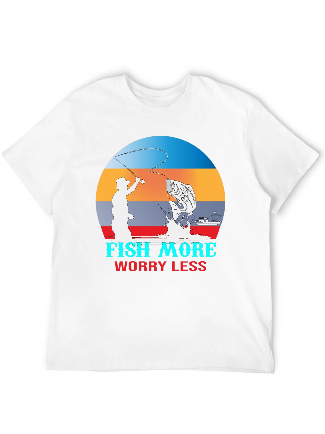 Black Fish More Worry Less Graphic T-Shirt view 12