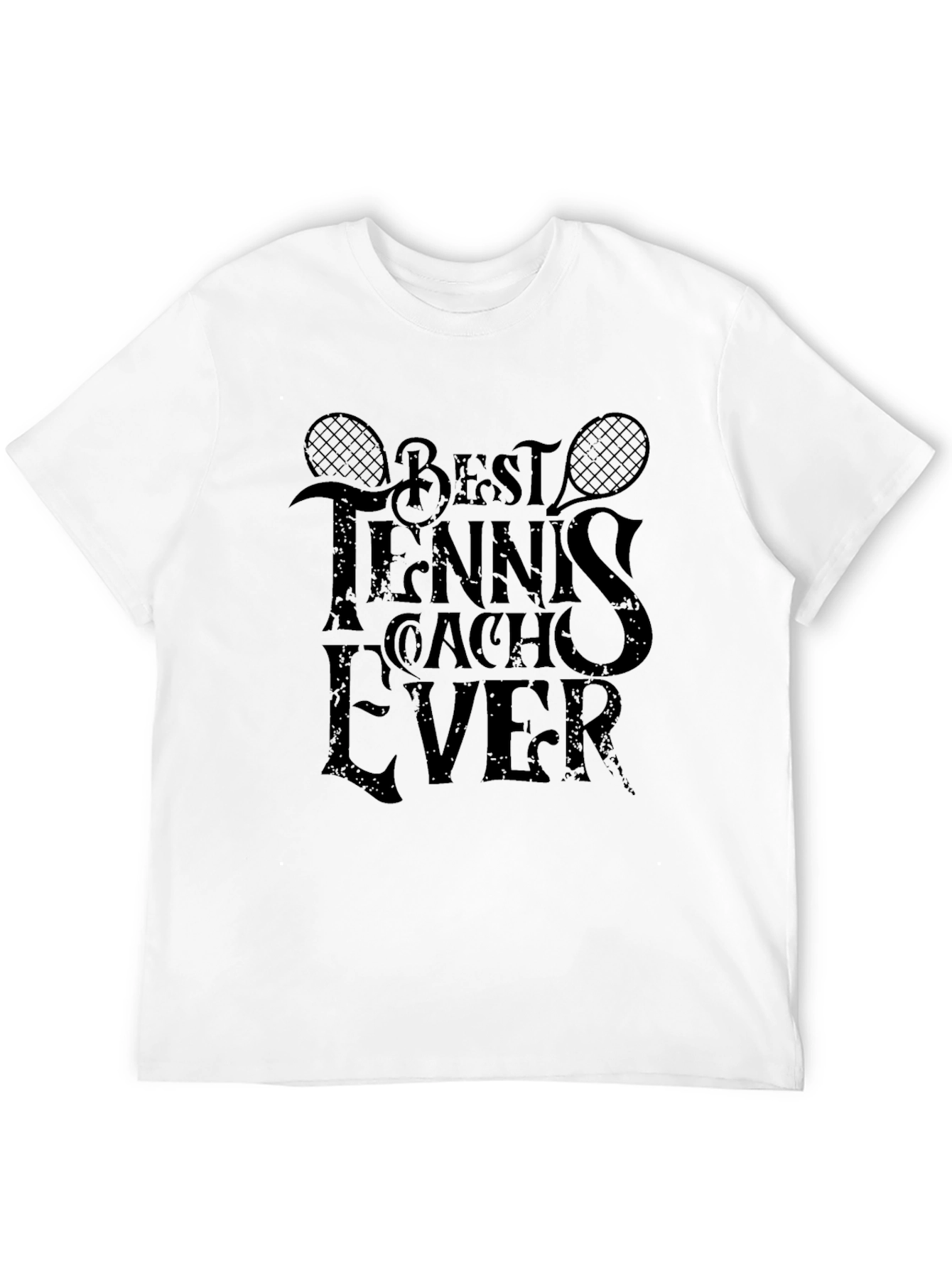 Black Best Tennis Coach Ever Graphic Tee view 12