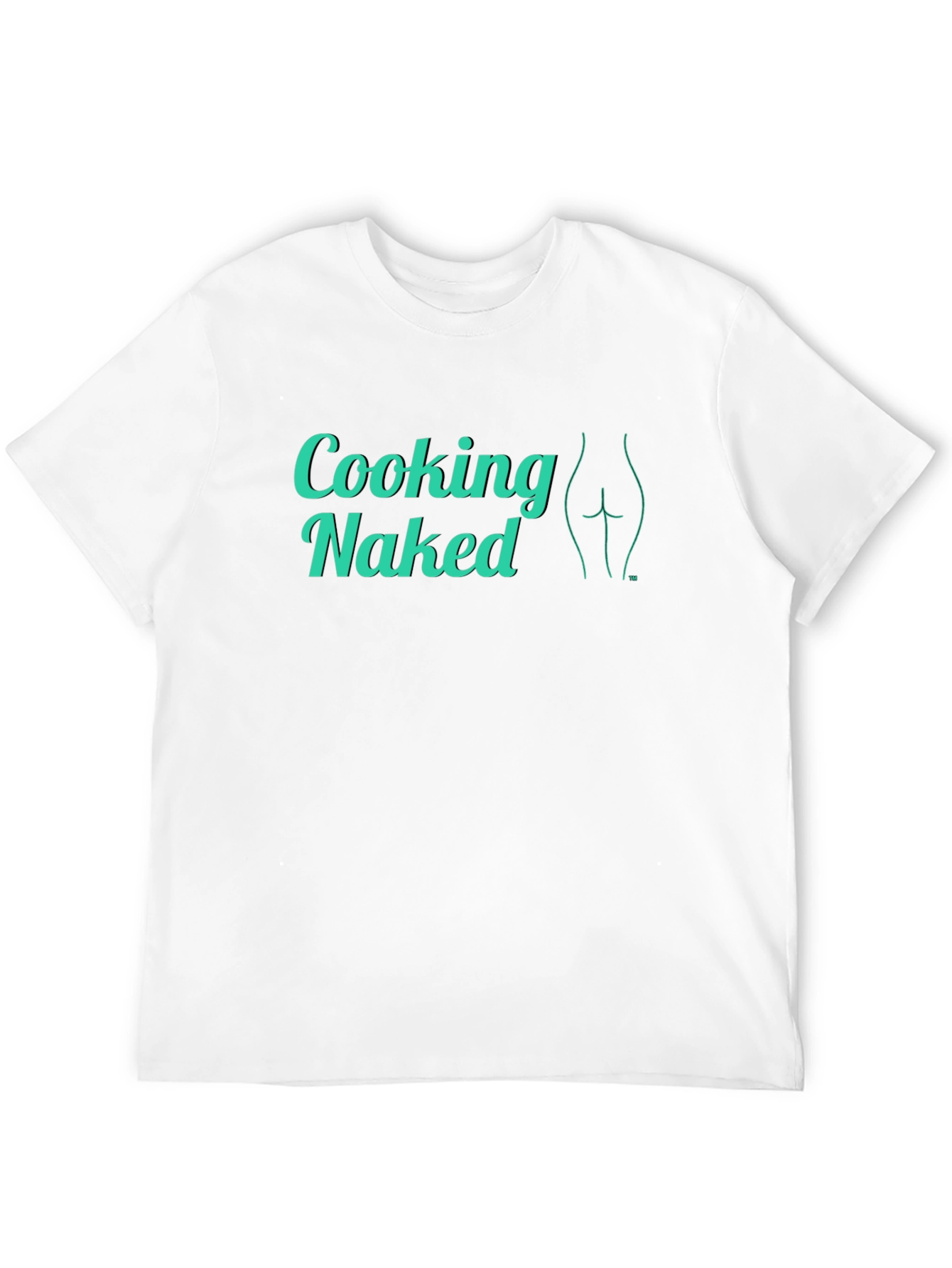 Black Cooking Naked T-Shirt - Cheeky Graphic Tee view 12