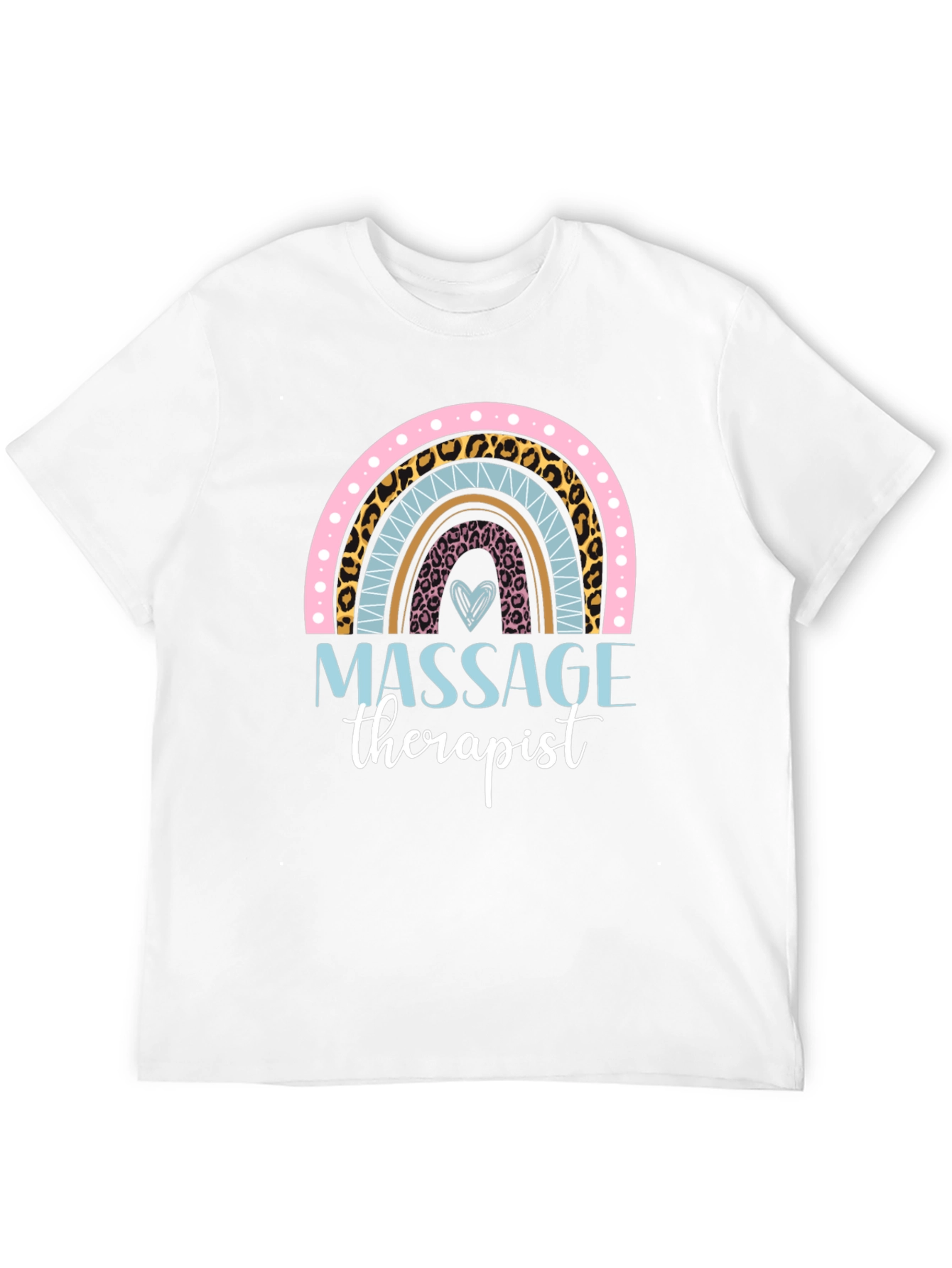 Black Massage Therapist Rainbow Graphic T-Shirt view 12