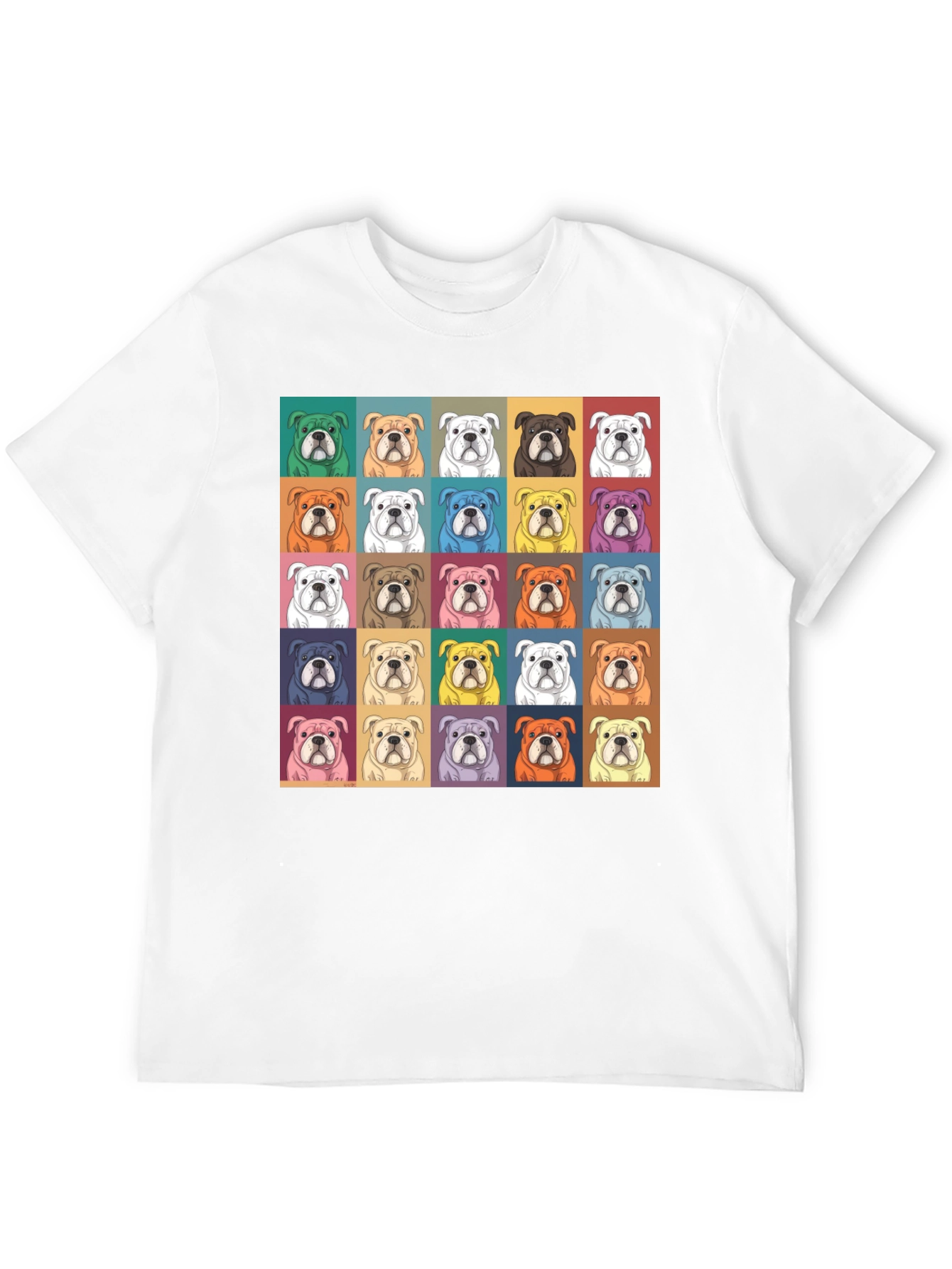 Black Bulldog Pop Art Men's Graphic Tee view 12