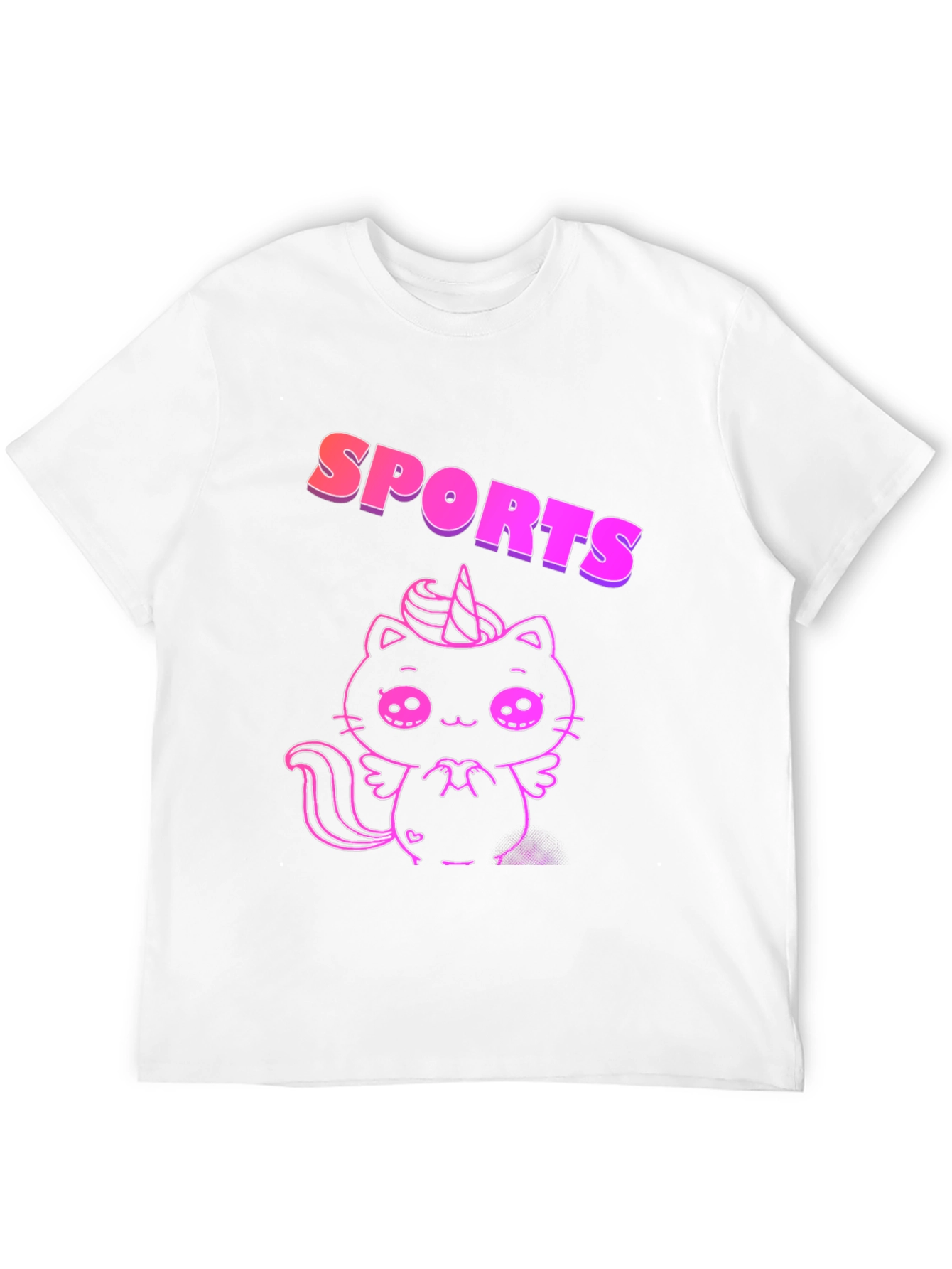Black SPORTS Cat Unicorn Black T-Shirt view 12