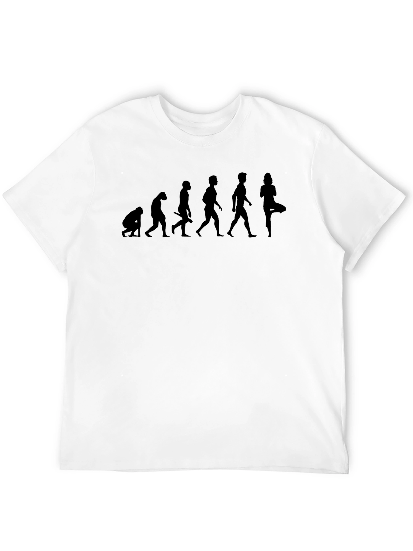 Black Evolution of Yoga T-Shirt: Funny Unisex Tee view 12