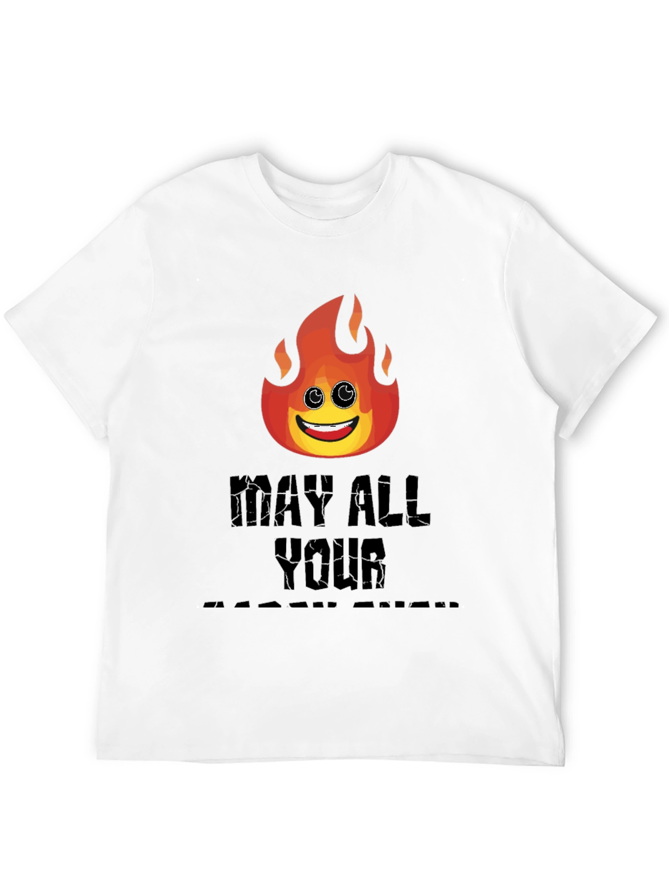 Black Funny Emoji Flame T-Shirt - May All Your Bacon Burn view 12