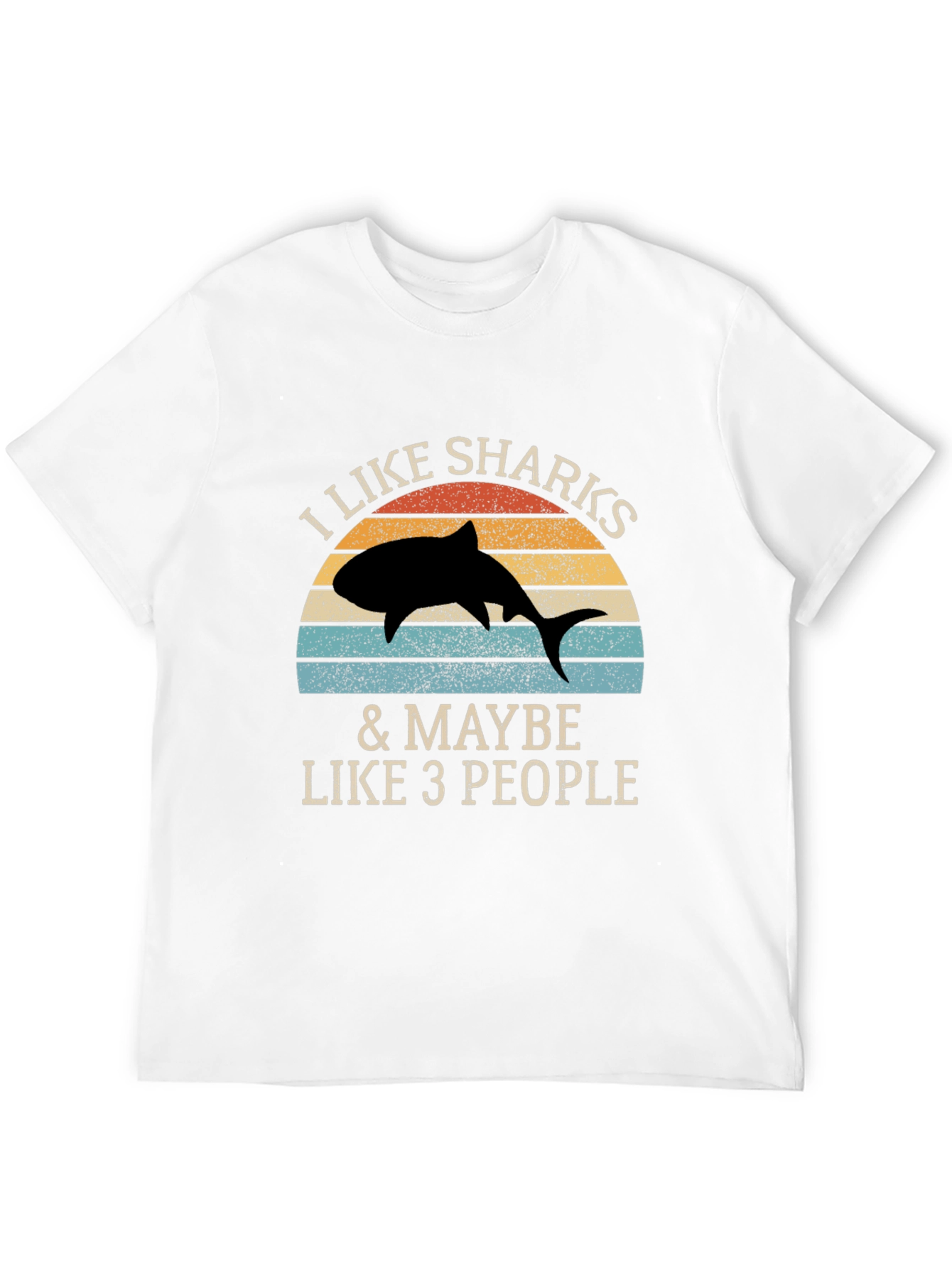 Black I Like Sharks & Maybe Like 3 People T-Shirt view 12