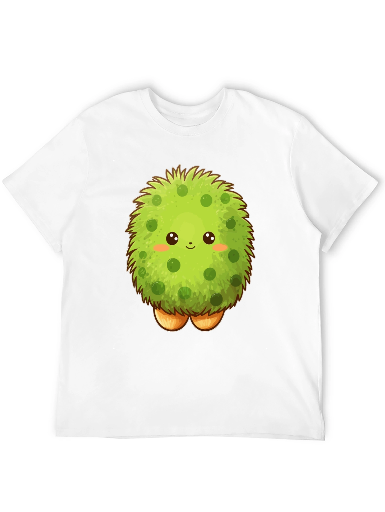 Black Cute Fluffy Green Monster Graphic T-Shirt view 12