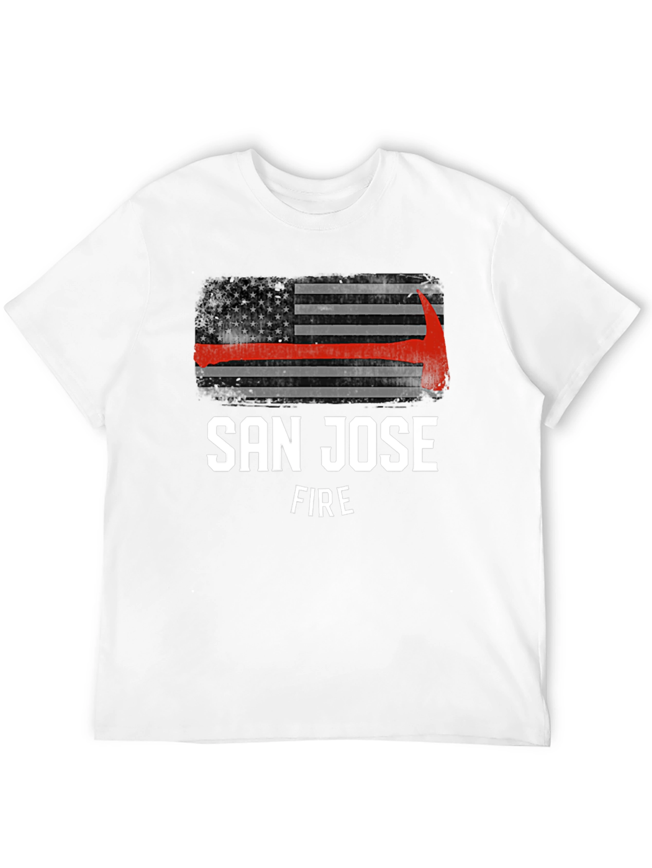 Black San Jose Fire T-Shirt - Thin Red Line Axe view 12