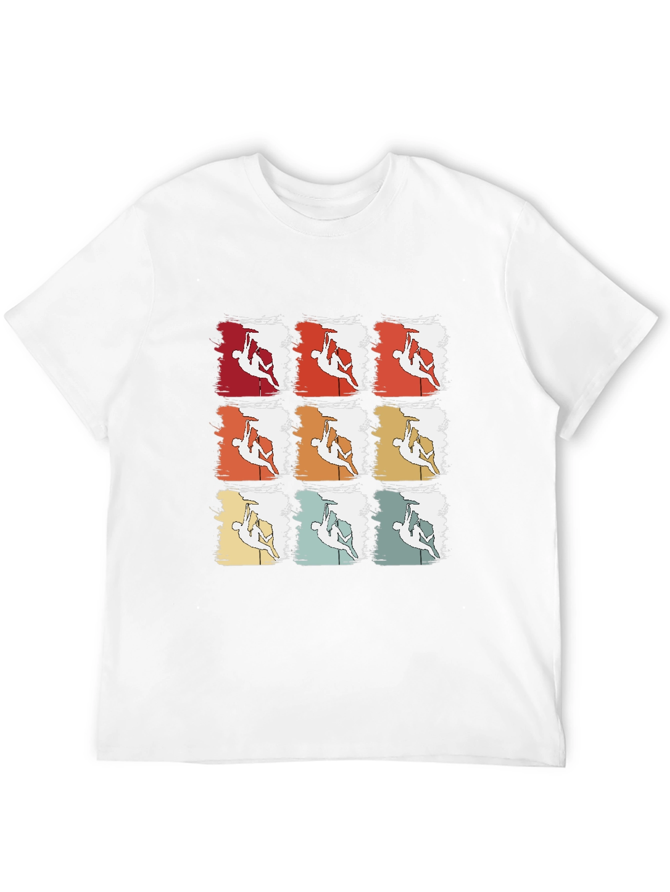 Black Retro Rock Climbing T-Shirt - Nine Climber Design view 12