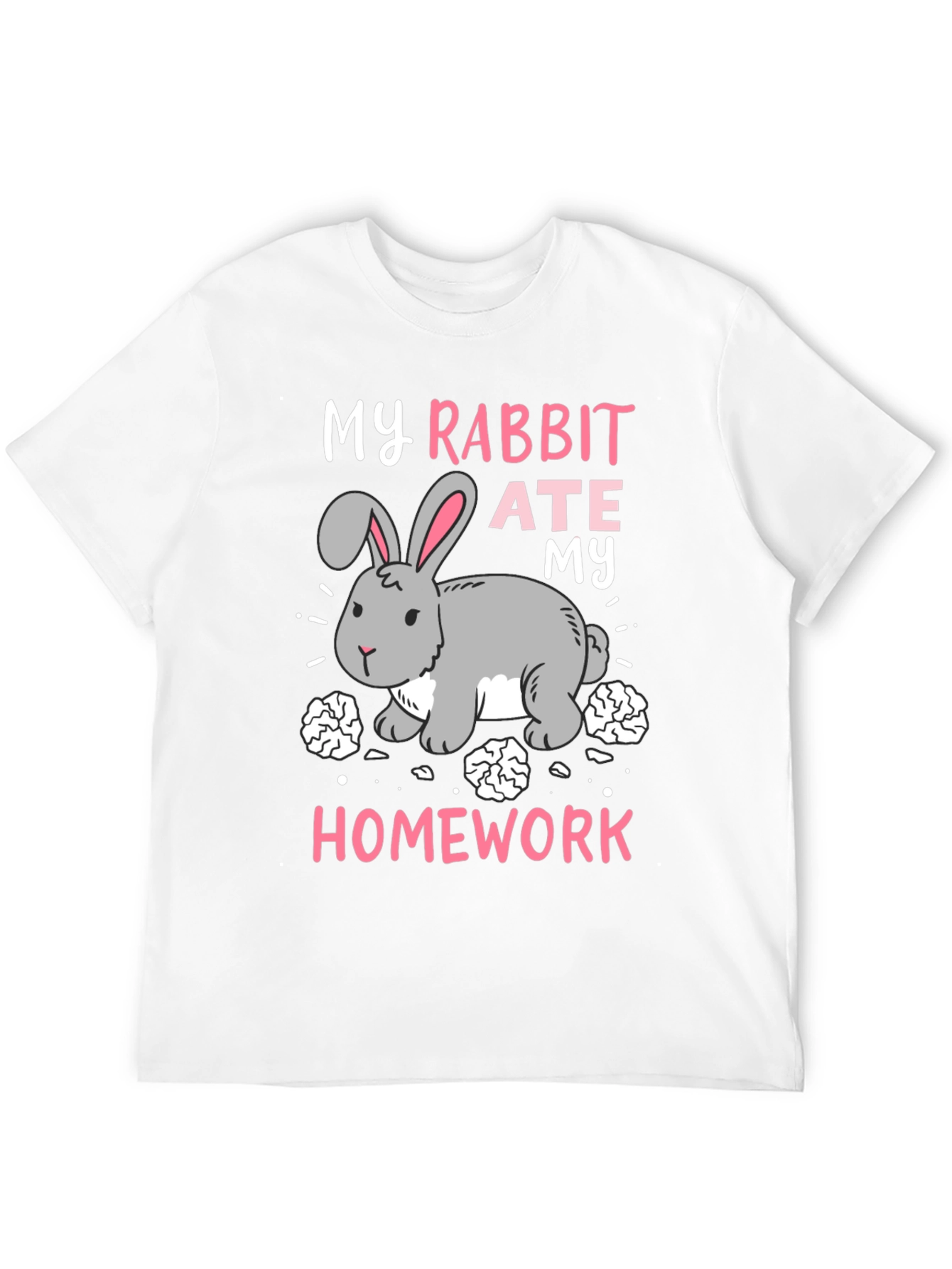 Black Rabbit Ate My Homework T-Shirt - Funny Graphic Tee view 12