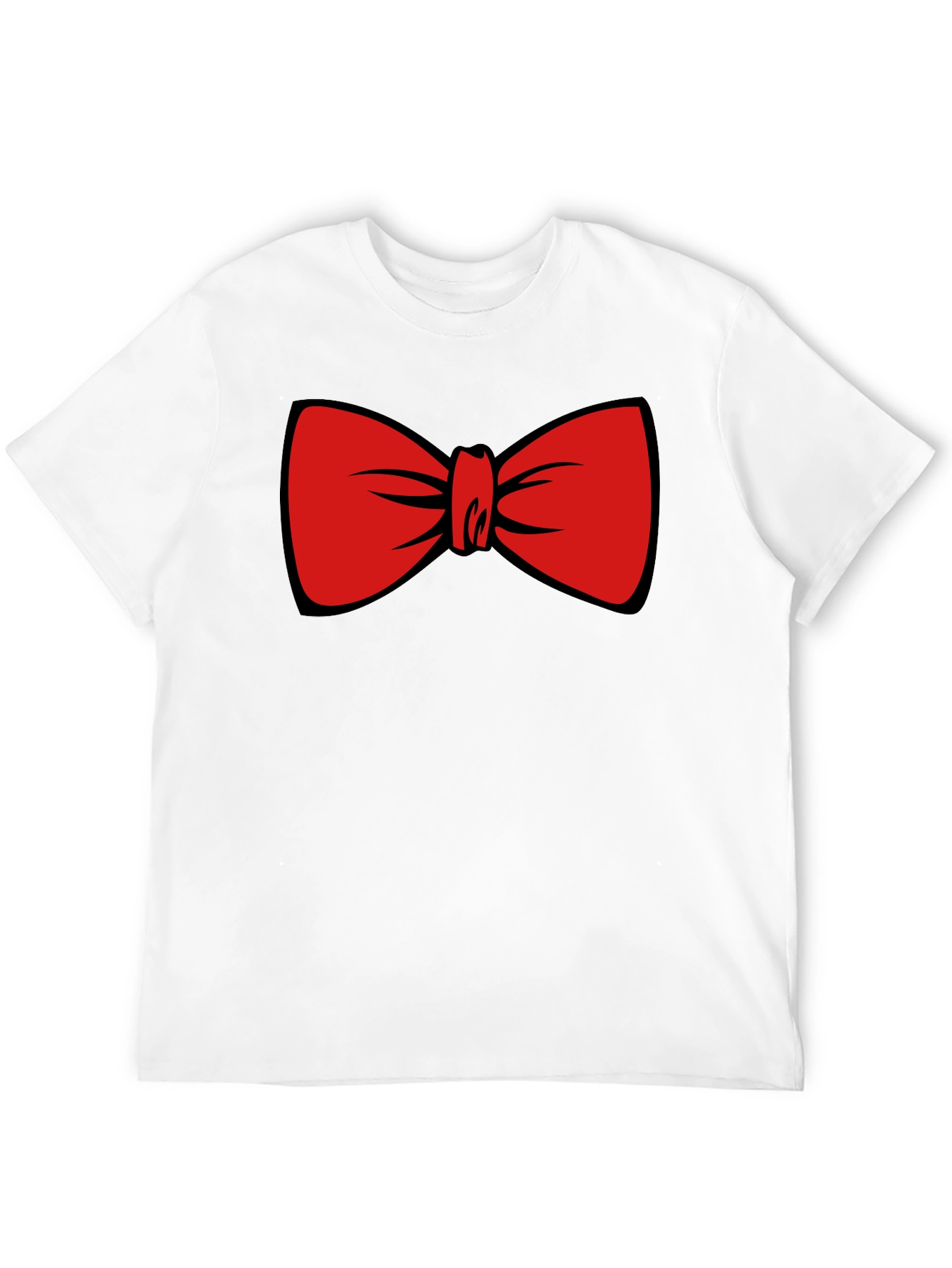 Black Red Bowtie Graphic Black T-Shirt view 12