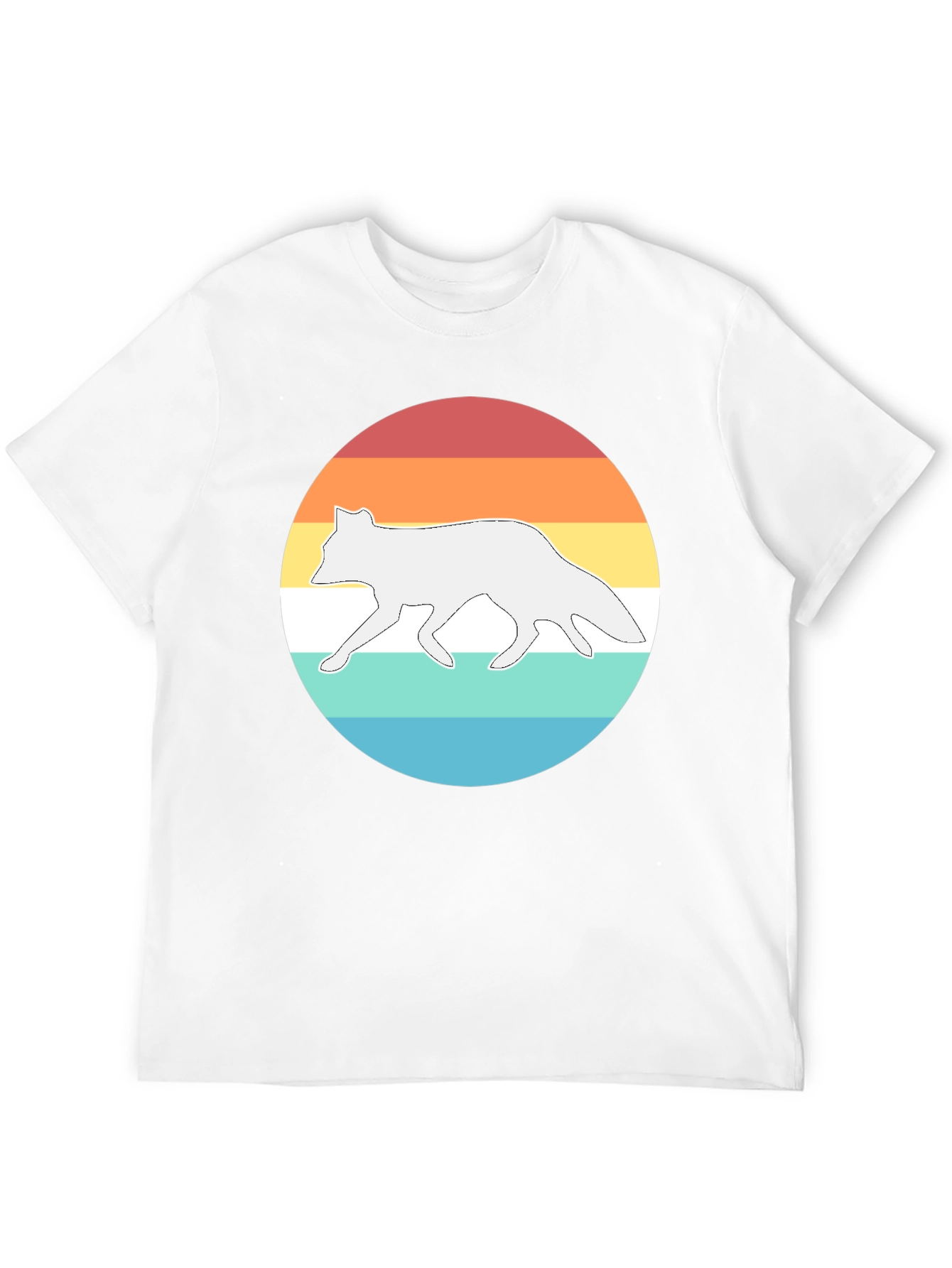 Black Retro Fox Sunset Graphic T-Shirt - Black view 12