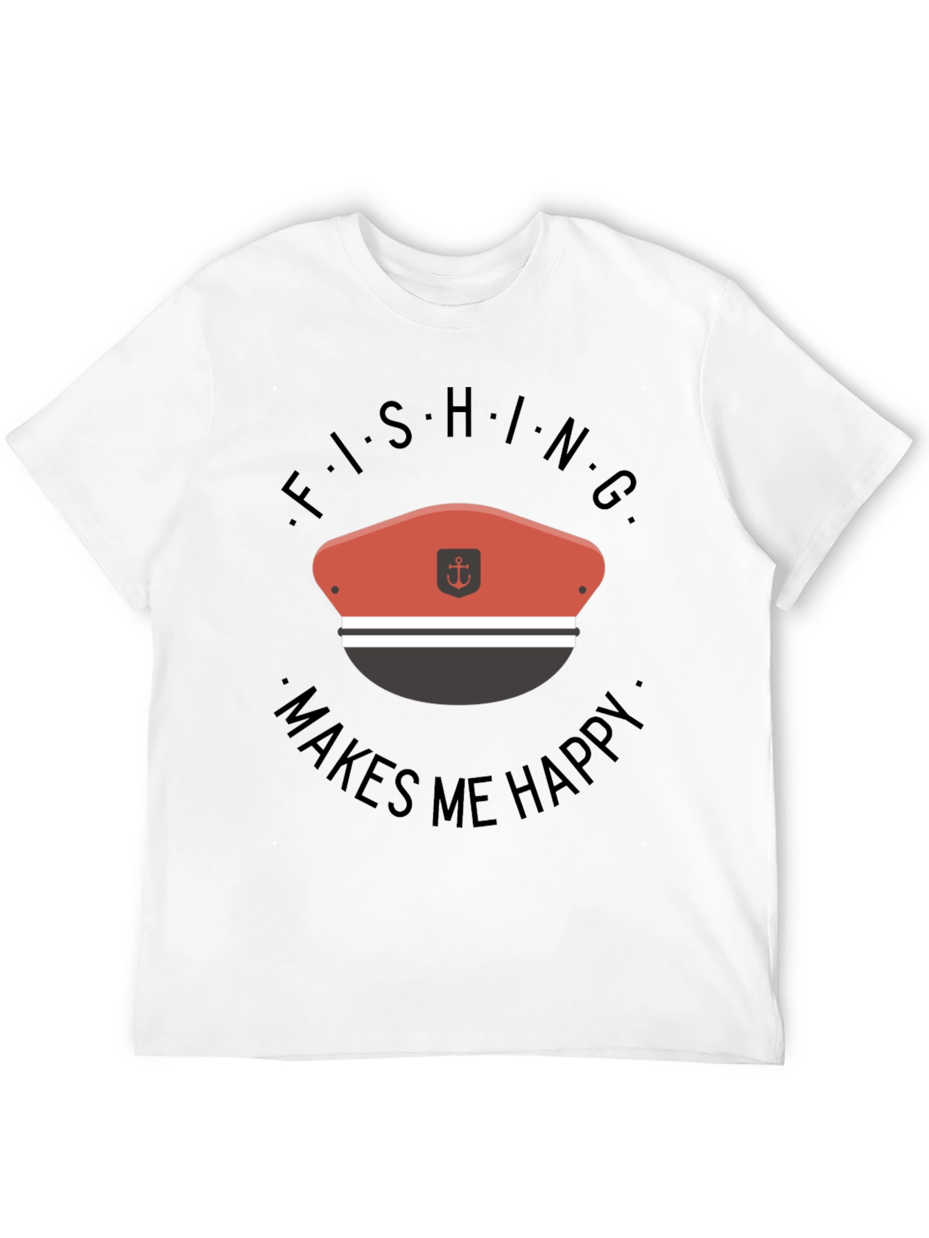 Black Fishing Makes Me Happy T-Shirt view 12