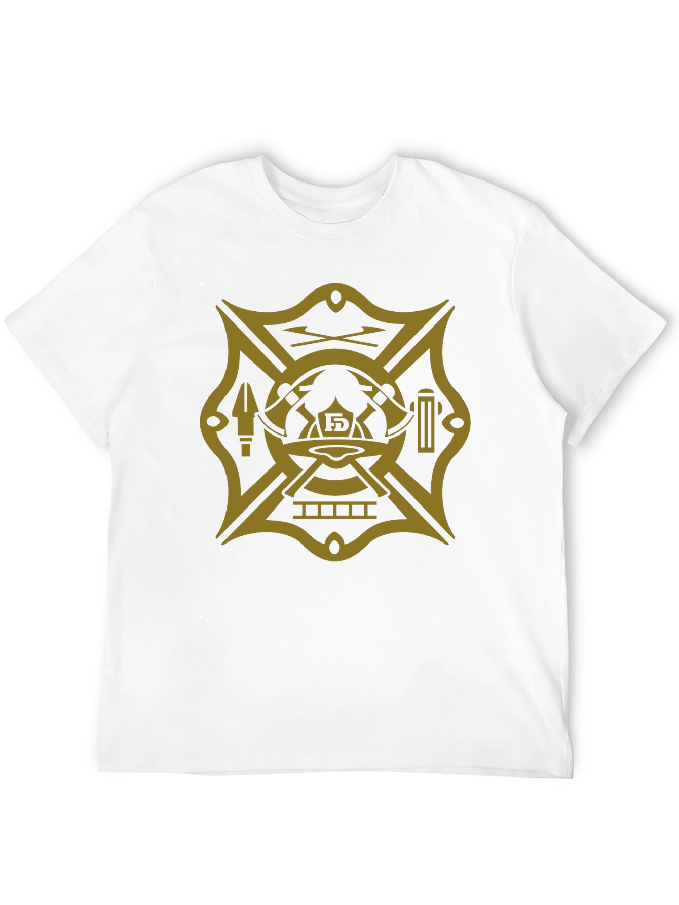 Black Firefighter Maltese Cross Graphic Tee - Black view 12