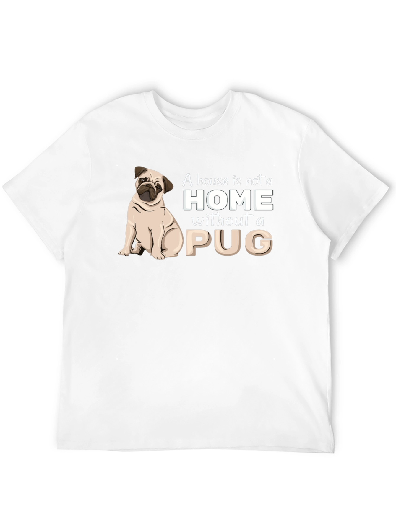 Black Pug Lover T-Shirt: Home Is Where My Pug Is! view 12