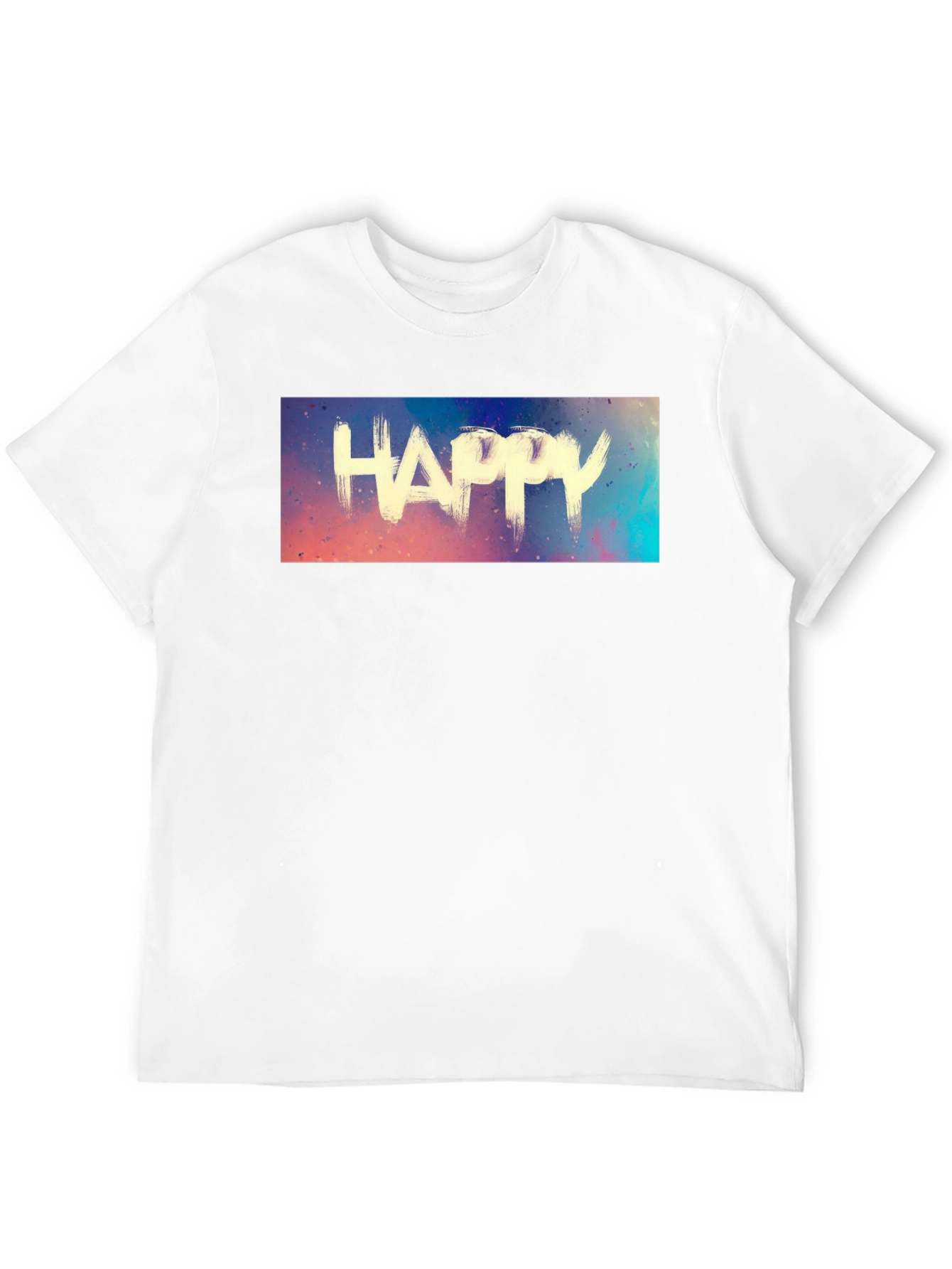 Black Happy Graphic Tee - Black Cotton Casual Shirt view 12