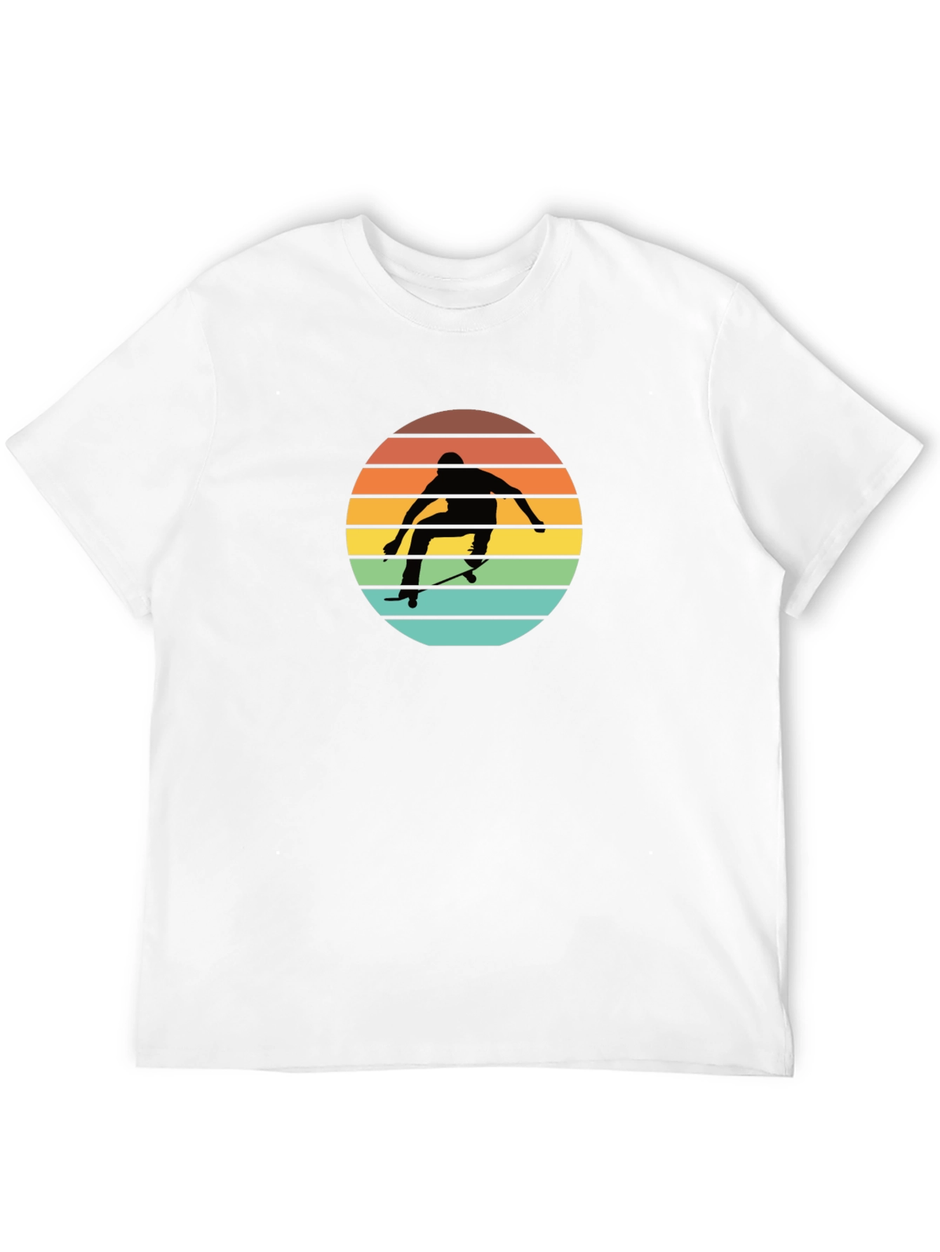 Black Skateboarder Sunset Graphic Tee - Cool Black T-Shirt view 12