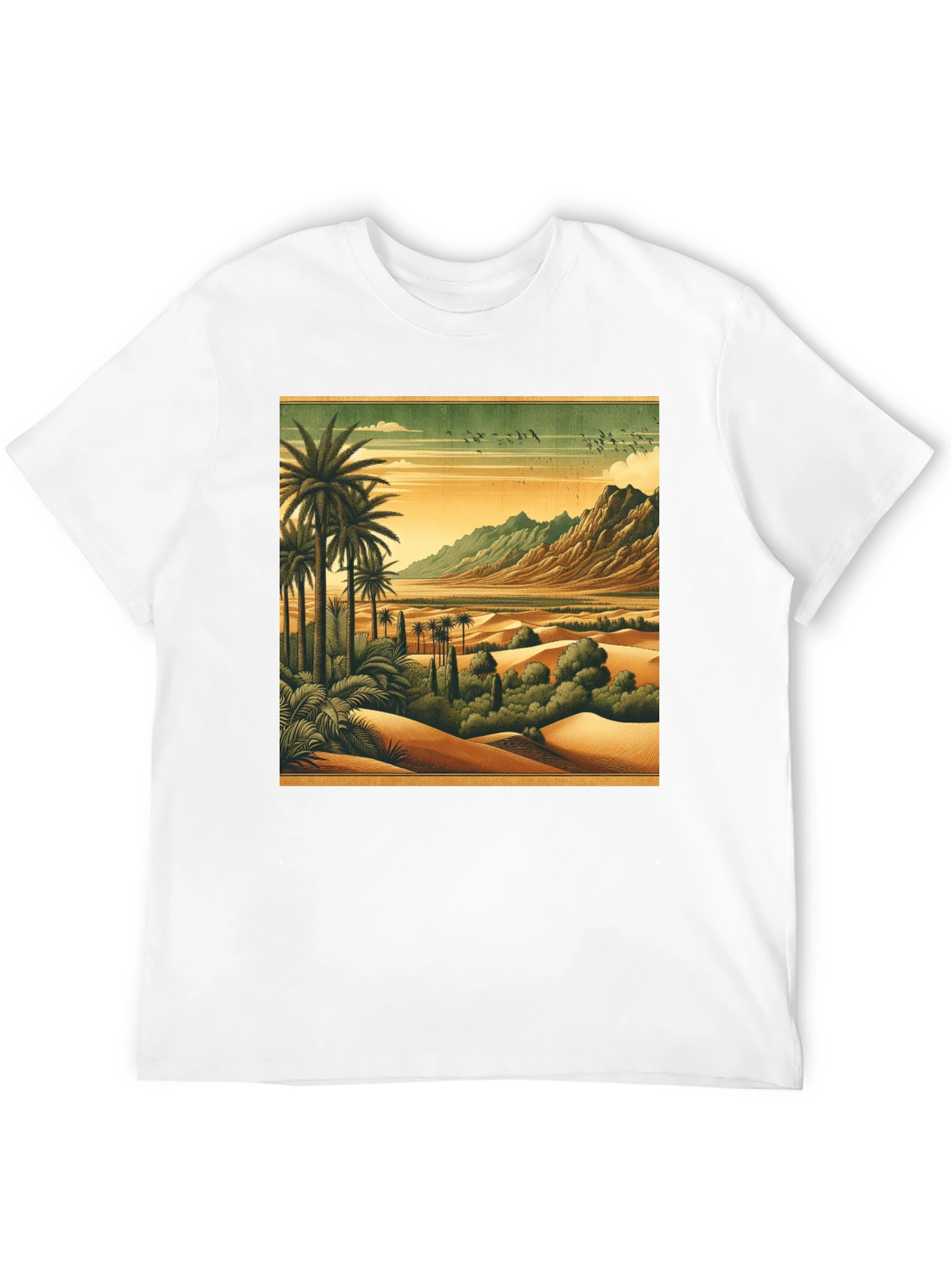 Black Retro Desert Oasis Graphic T-Shirt view 12