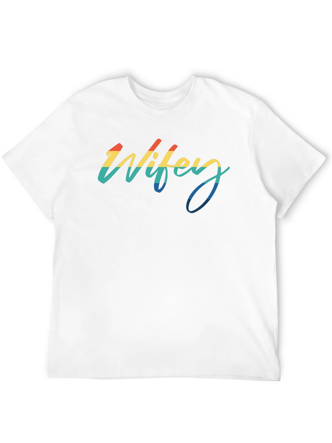 Black Wifey Retro Rainbow Black T-Shirt view 12