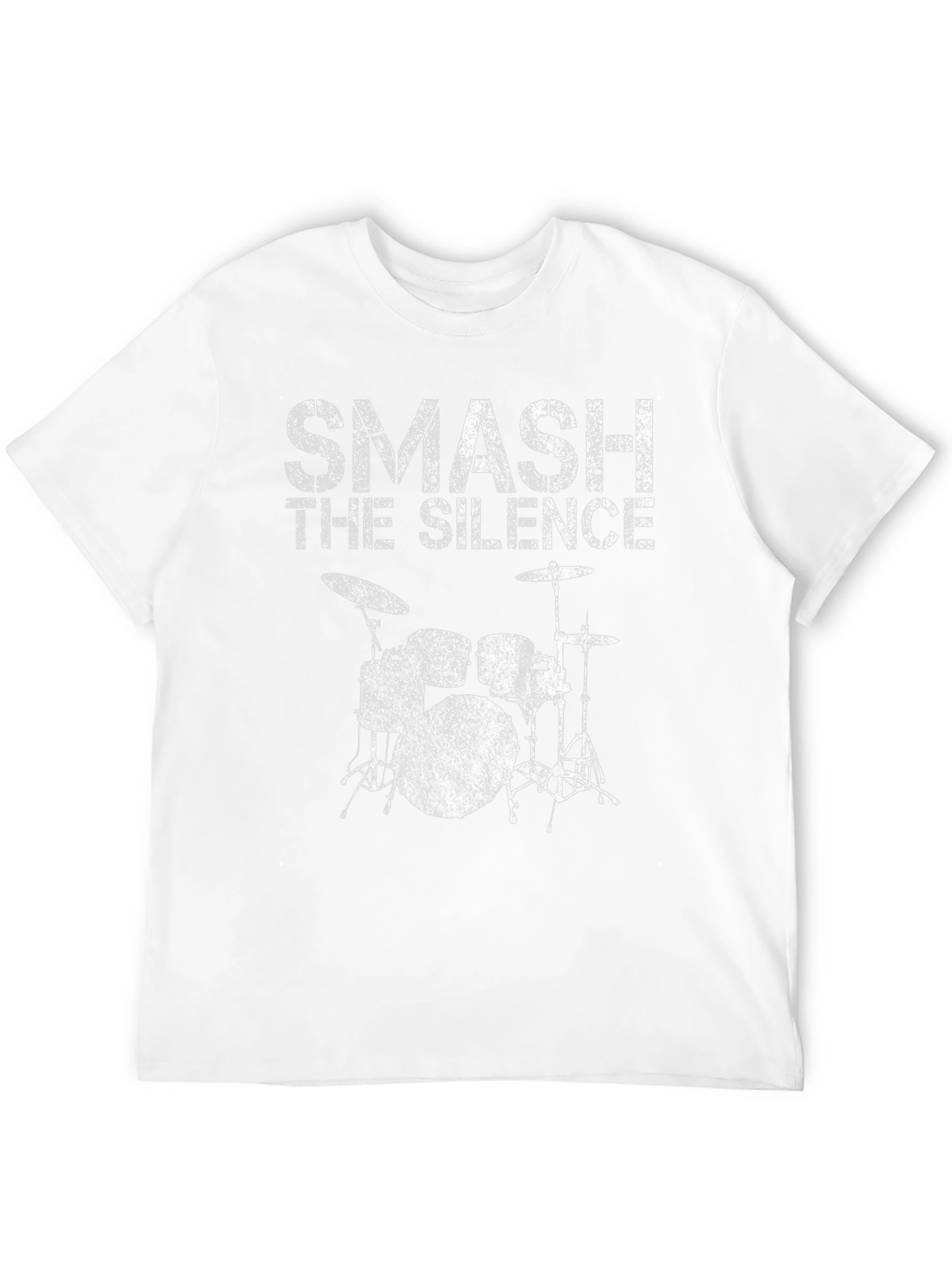 Black Smash the Silence Drum Set Black Graphic T-Shirt view 12