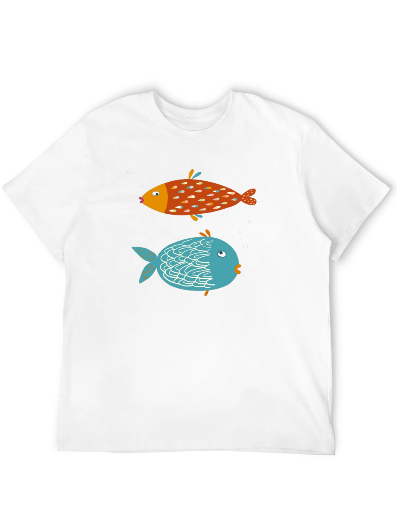 Black Fun Fish Graphic Tee - Black Cotton T-Shirt view 12
