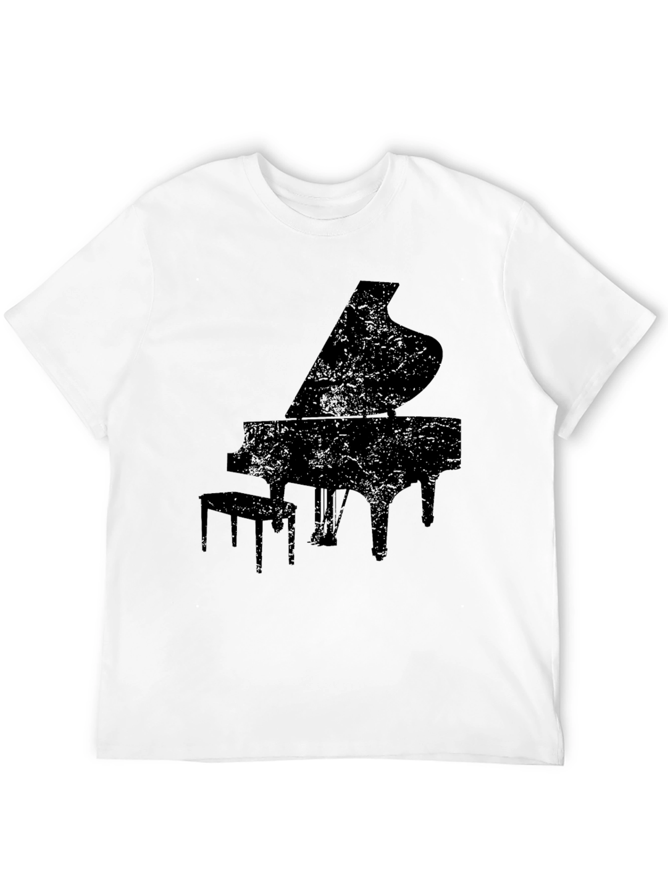 Black Grand Piano Silhouette Graphic Tee - Black view 12