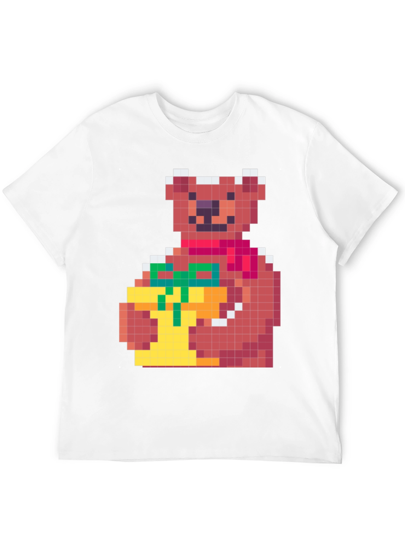 Black Pixelated Bear with Gift T-Shirt view 12