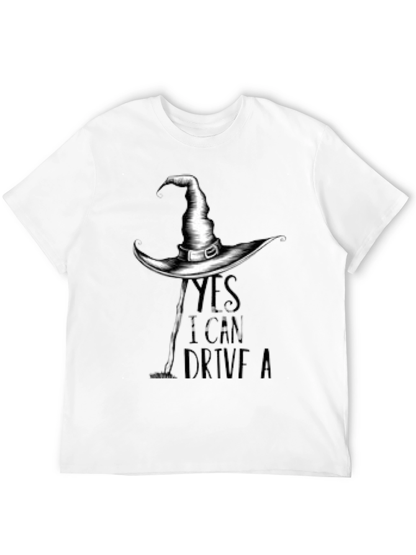 Black Witch Hat T-Shirt - Yes I Can Drive A Stick Tee view 12