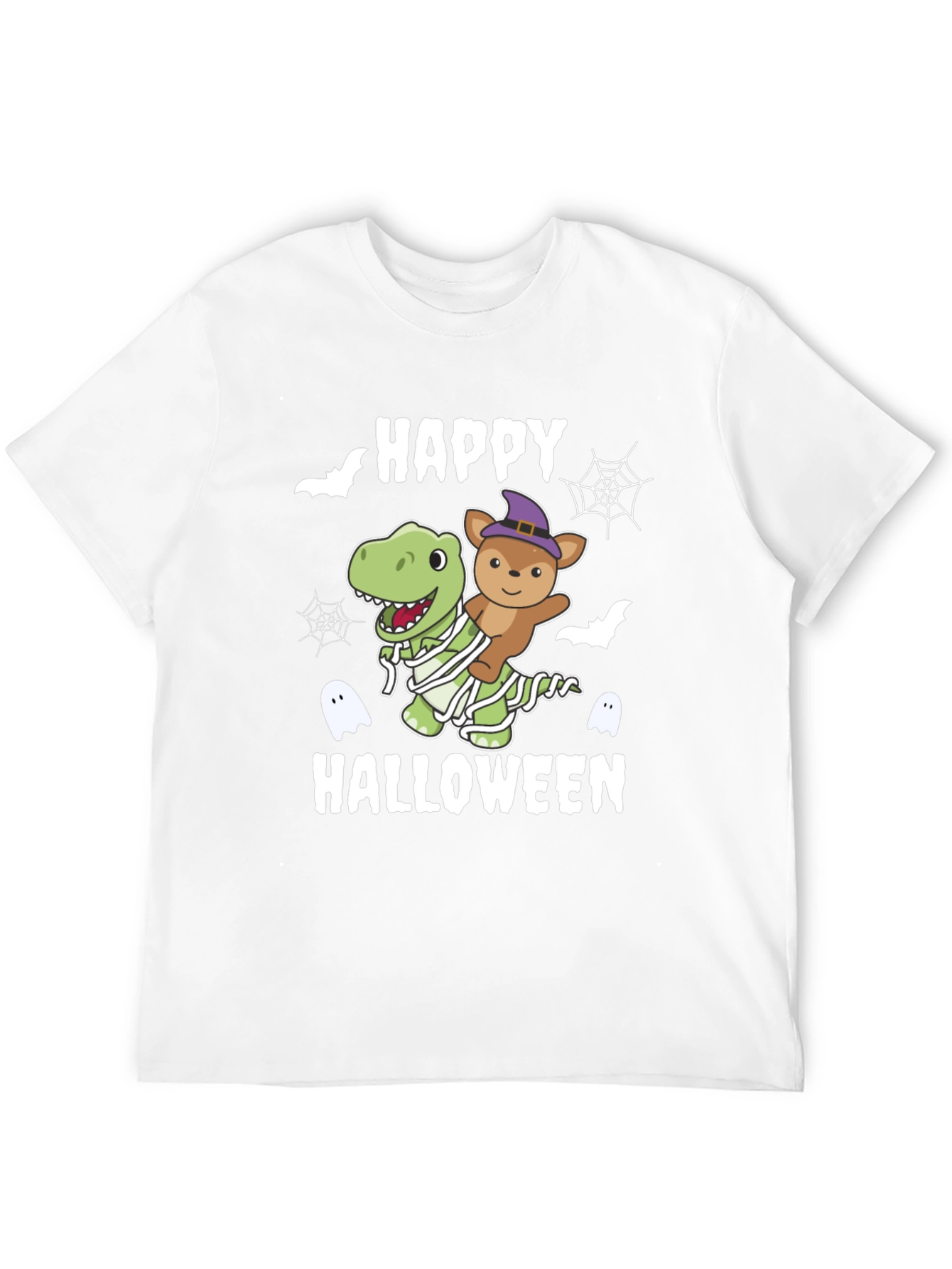 Black Happy Halloween Dinosaur & Teddy T-Shirt view 12