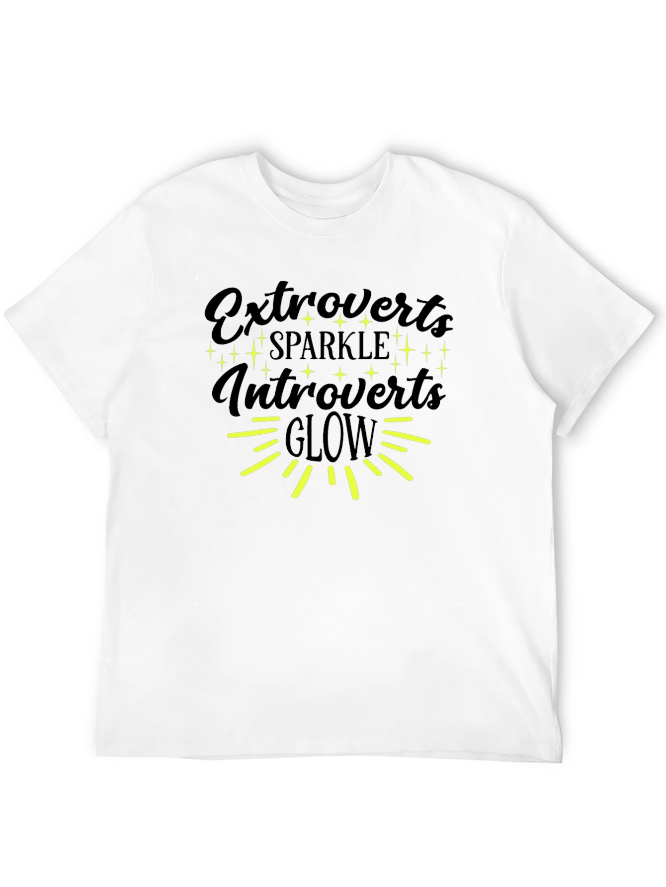 Black Extroverts Sparkle Introverts Glow Graphic T-Shirt view 12