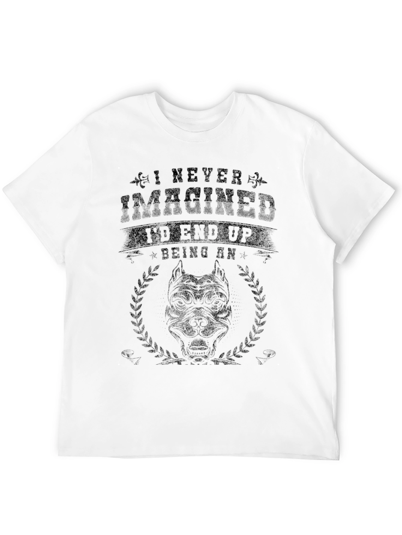 Black I Never Imagined Pitbull T-Shirt view 12