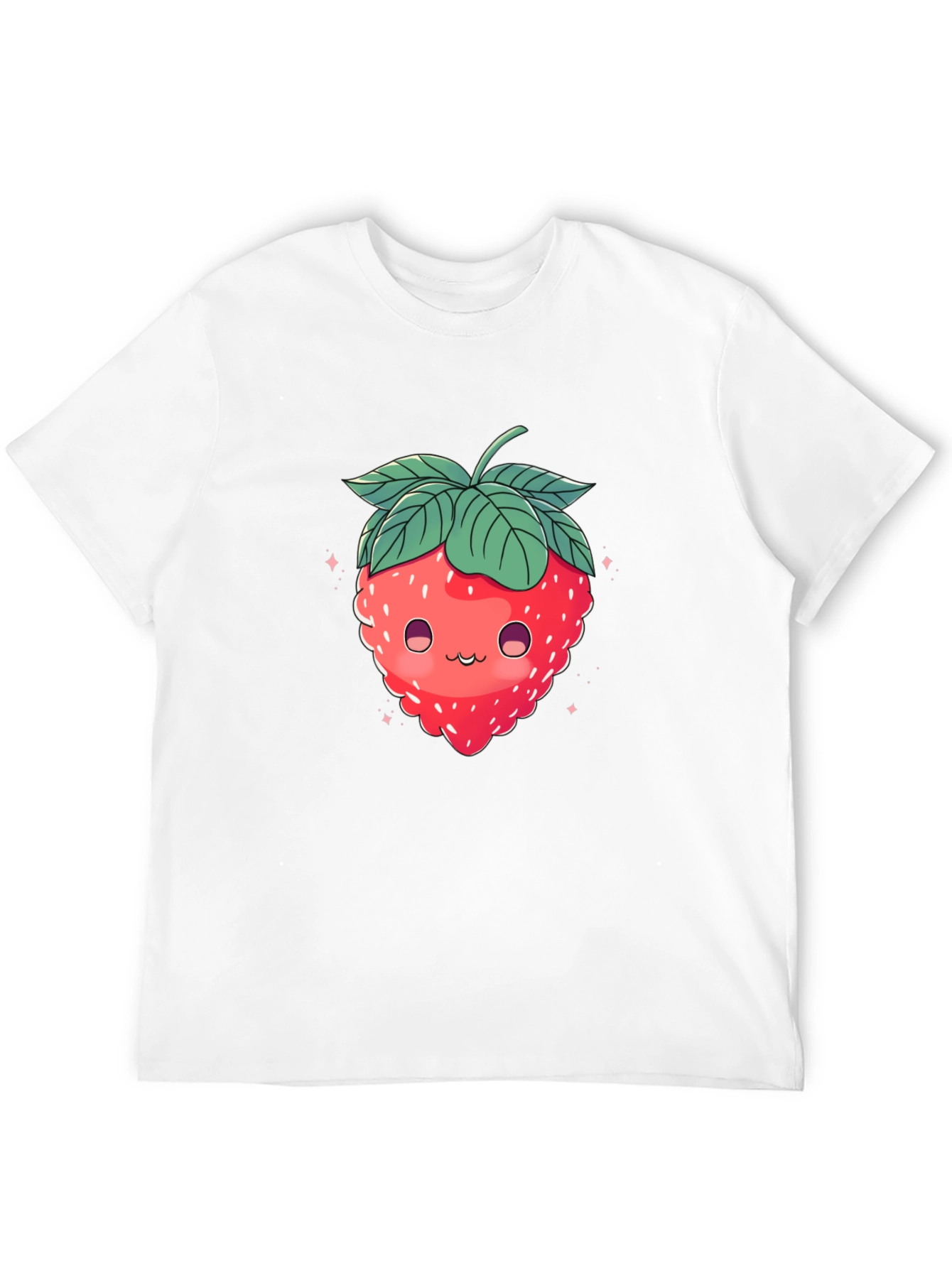 Black Cute Strawberry Graphic Black T-Shirt view 12