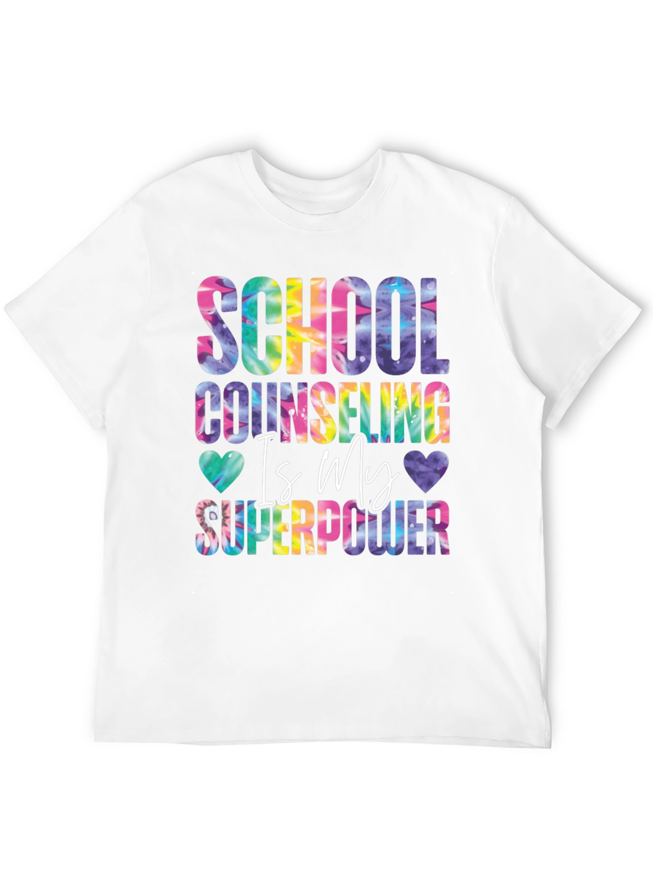 Black School Counselor Superpower Tie Dye Graphic Tee view 12